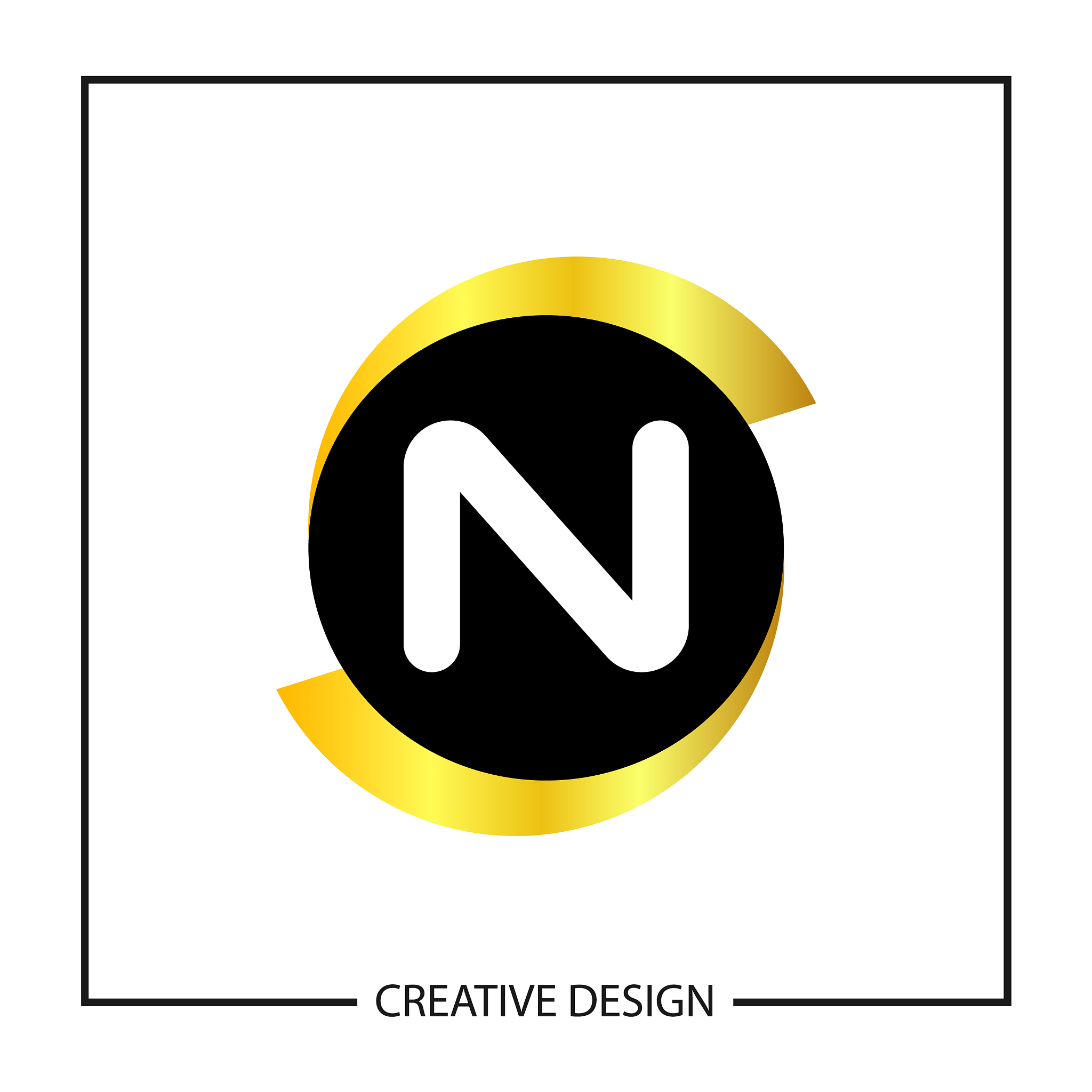 initial letter n logo template design