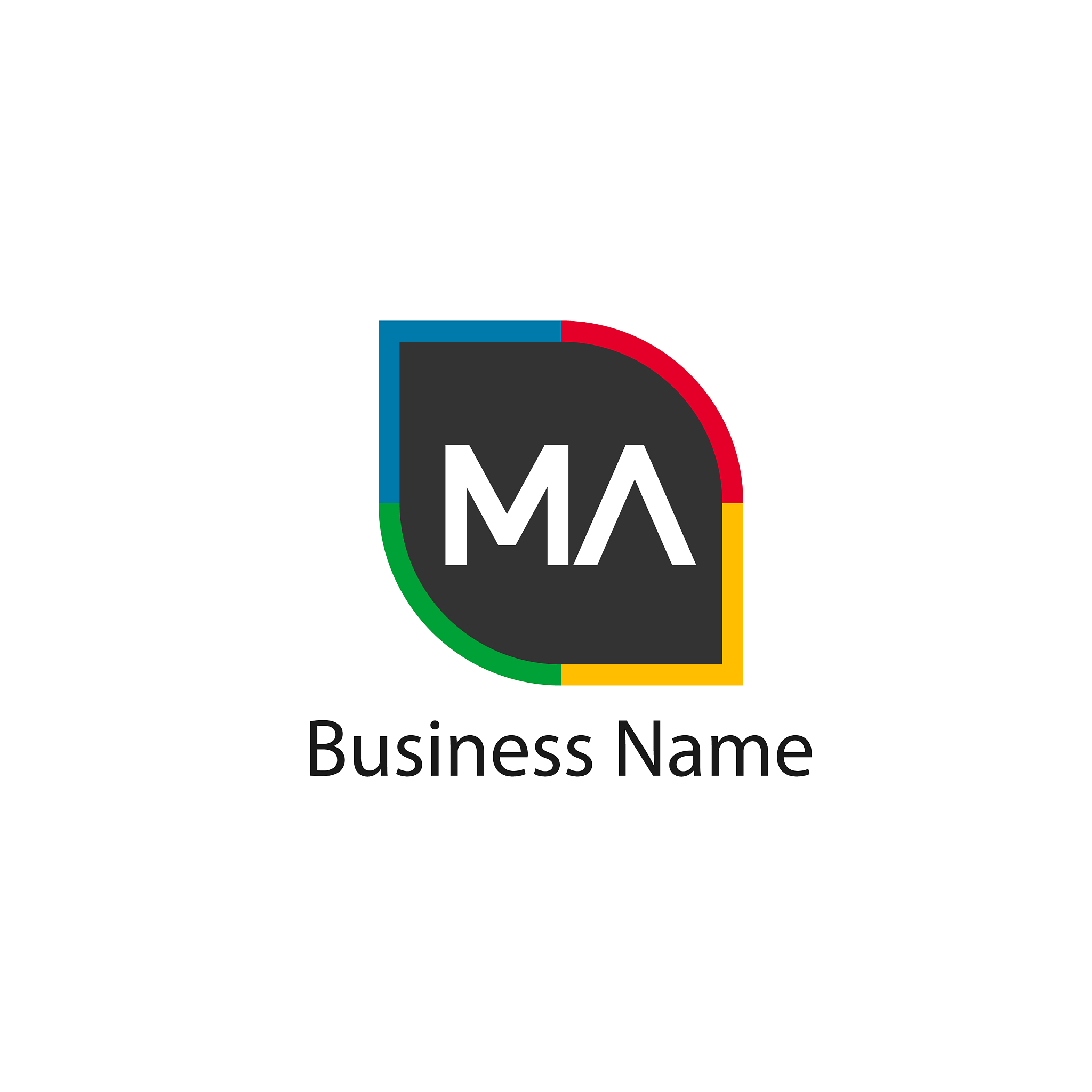 initial letter ma logo template design