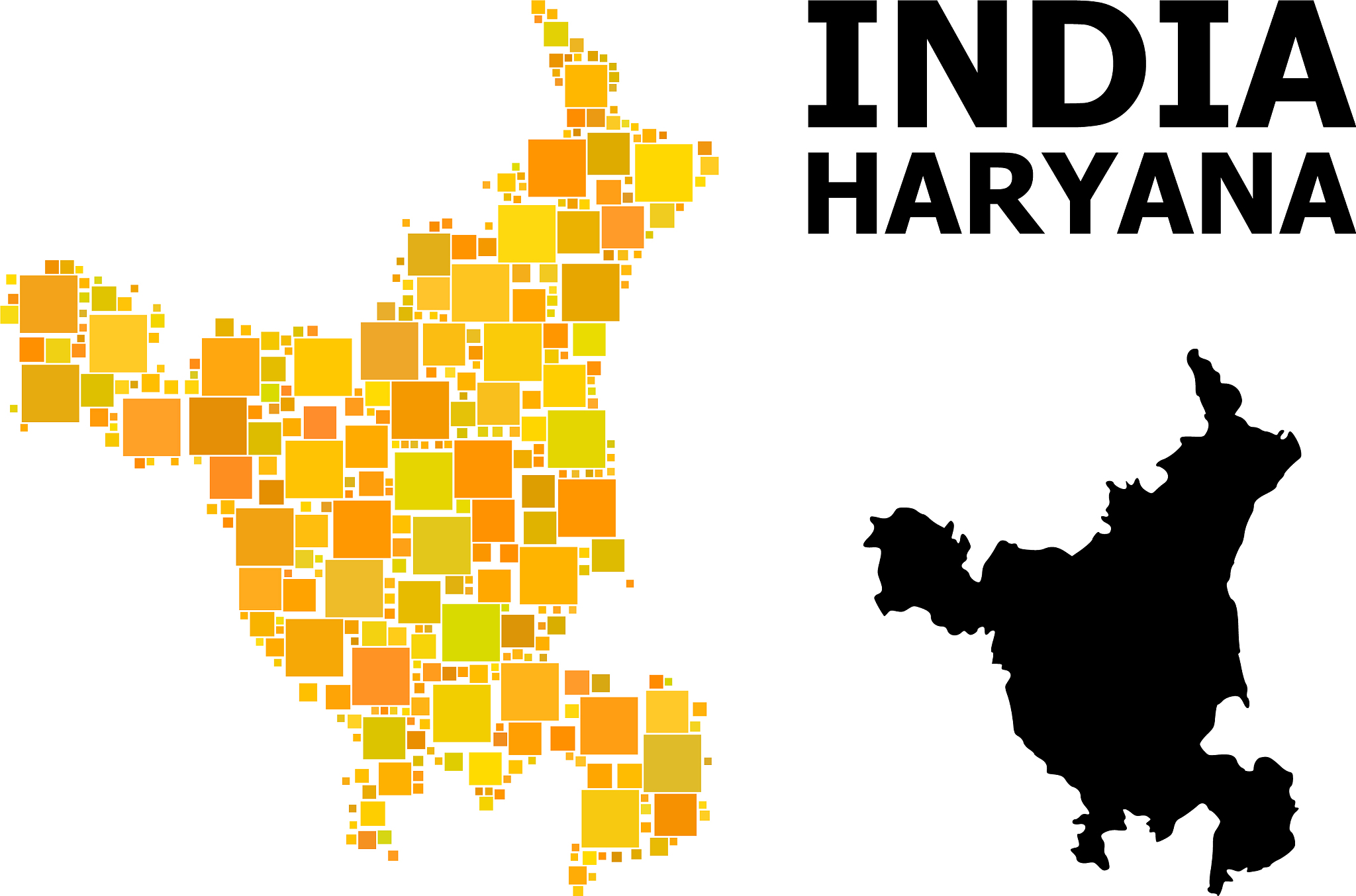 gold square pattern map haryana state