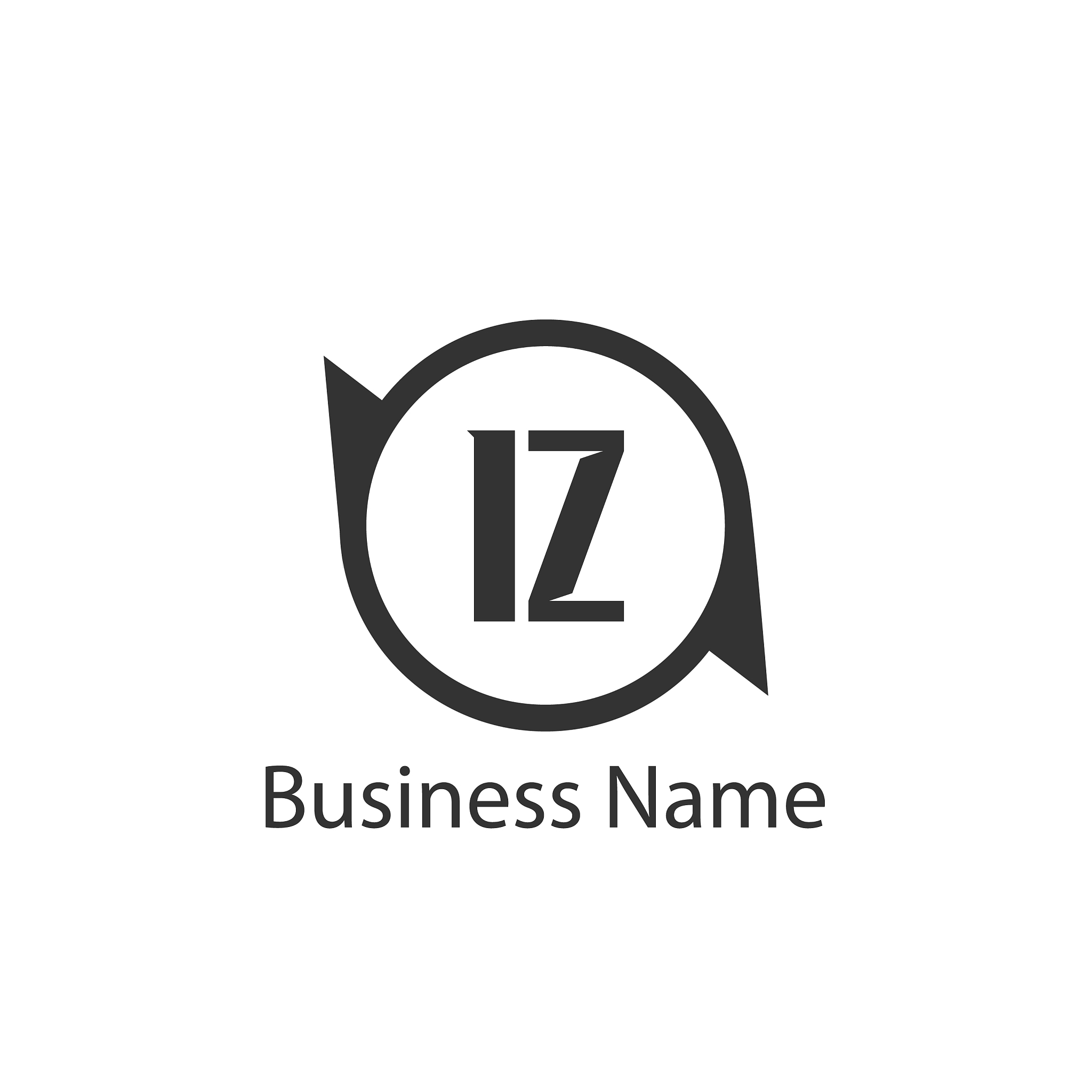 initial letter iz logo template design