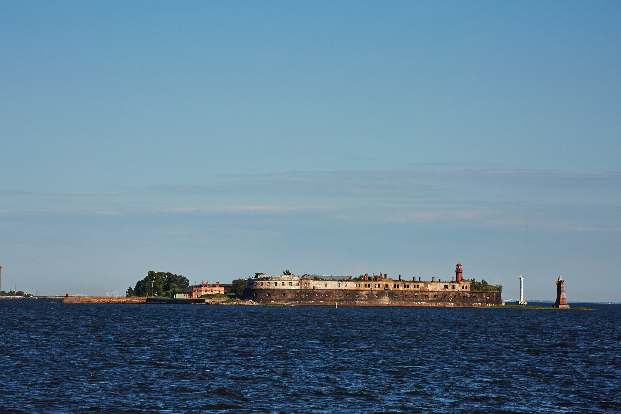 sea by city against sky