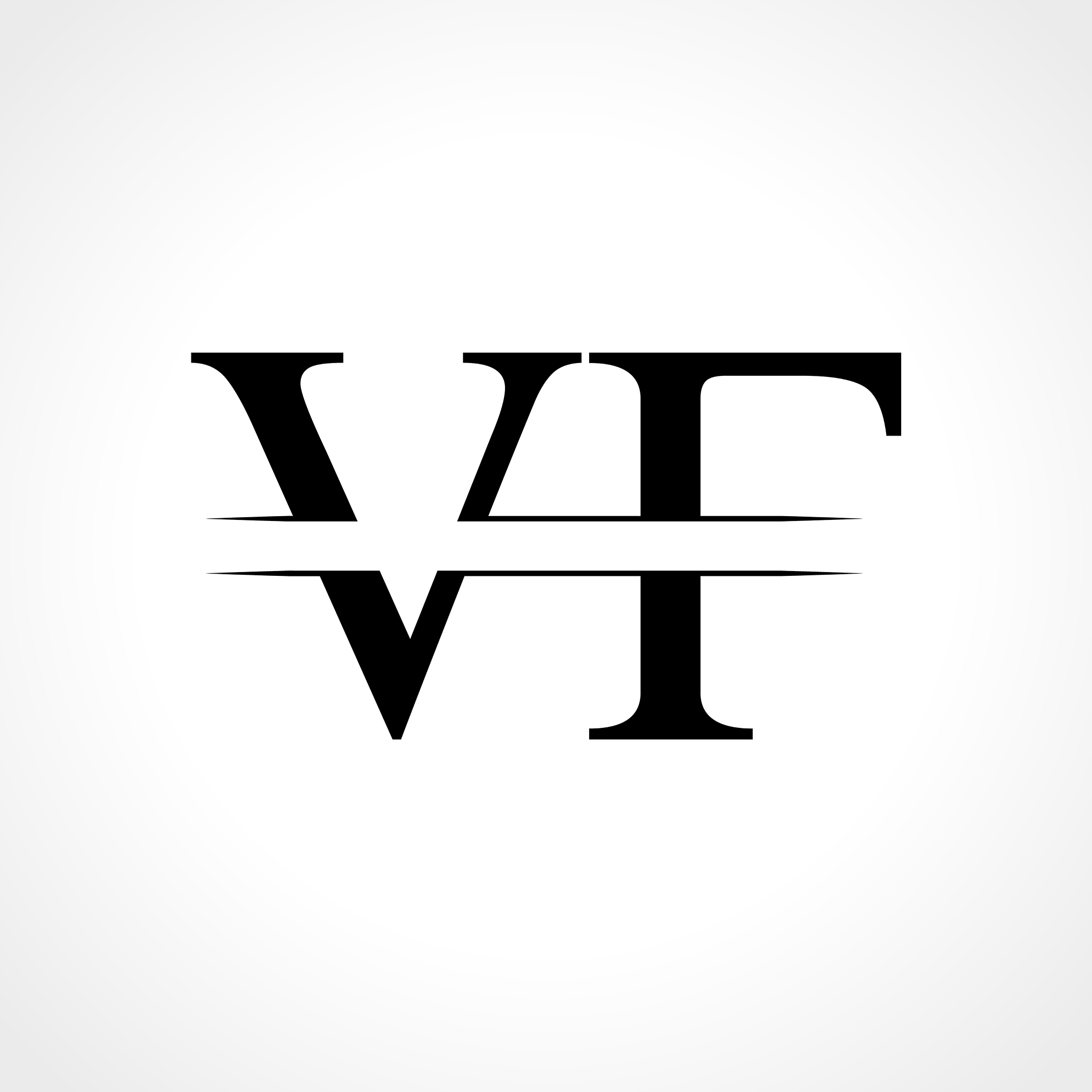 creative letter vf logo template with black color