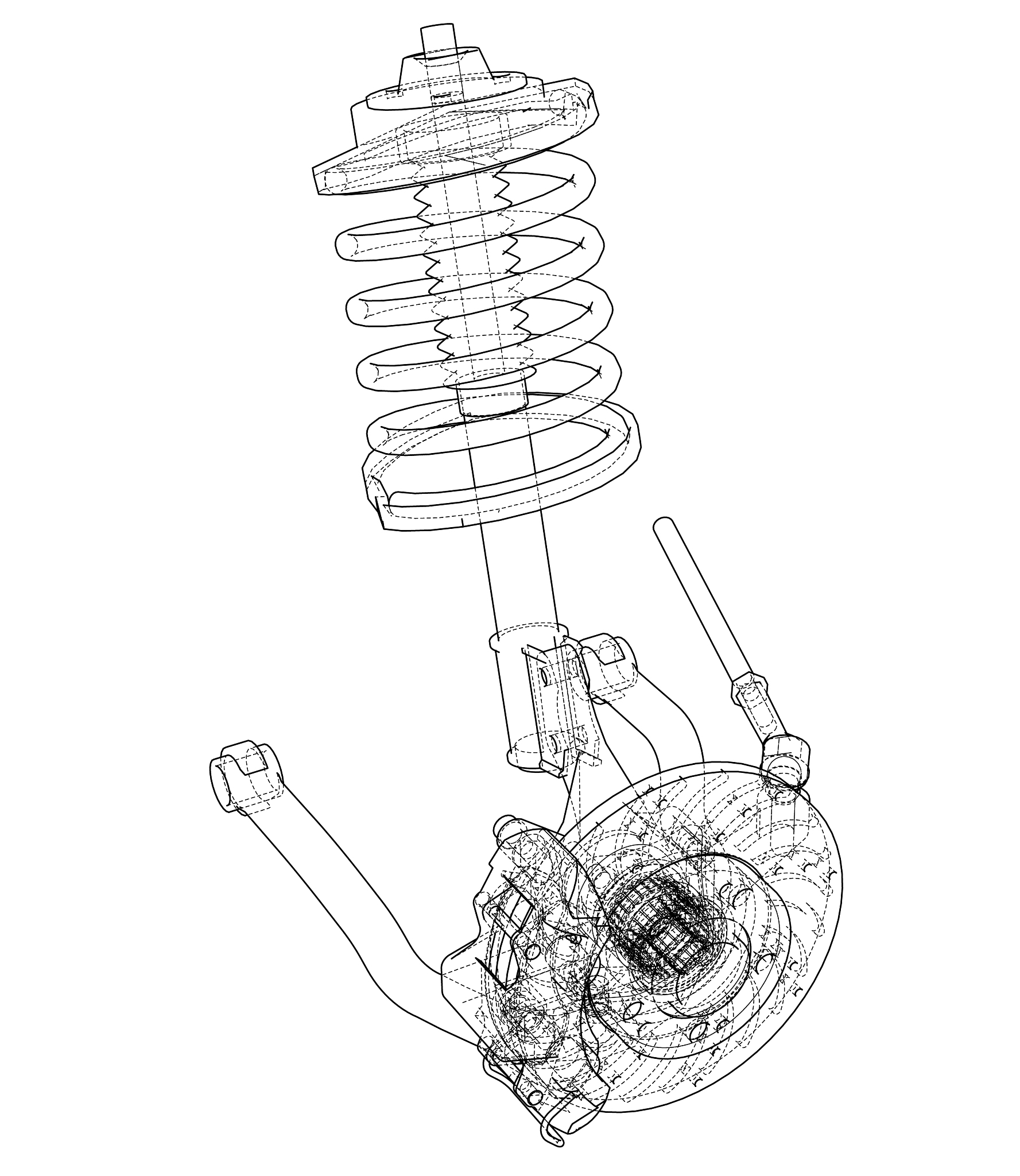 请将下面这段话进行改写汽车车桥又称车轴通过悬架与车架或承载式车身相连接它的两端安装车轮其功用是传递车架与车轮之间各方向的作用力及其力矩。车桥分为整体式和断开式两种当采用非独立悬架时车桥中部是刚性的实心或空心梁这种车桥即为整体式车桥；断开式车桥为活动关节式结构与独立悬架配用50。由于两侧车轮并非直接安装在桥壳上而是跟半轴刚性连接半轴又通过轴承跟桥壳的内圆柱面连接在一起所以车架上的力也是通过桥壳传到半