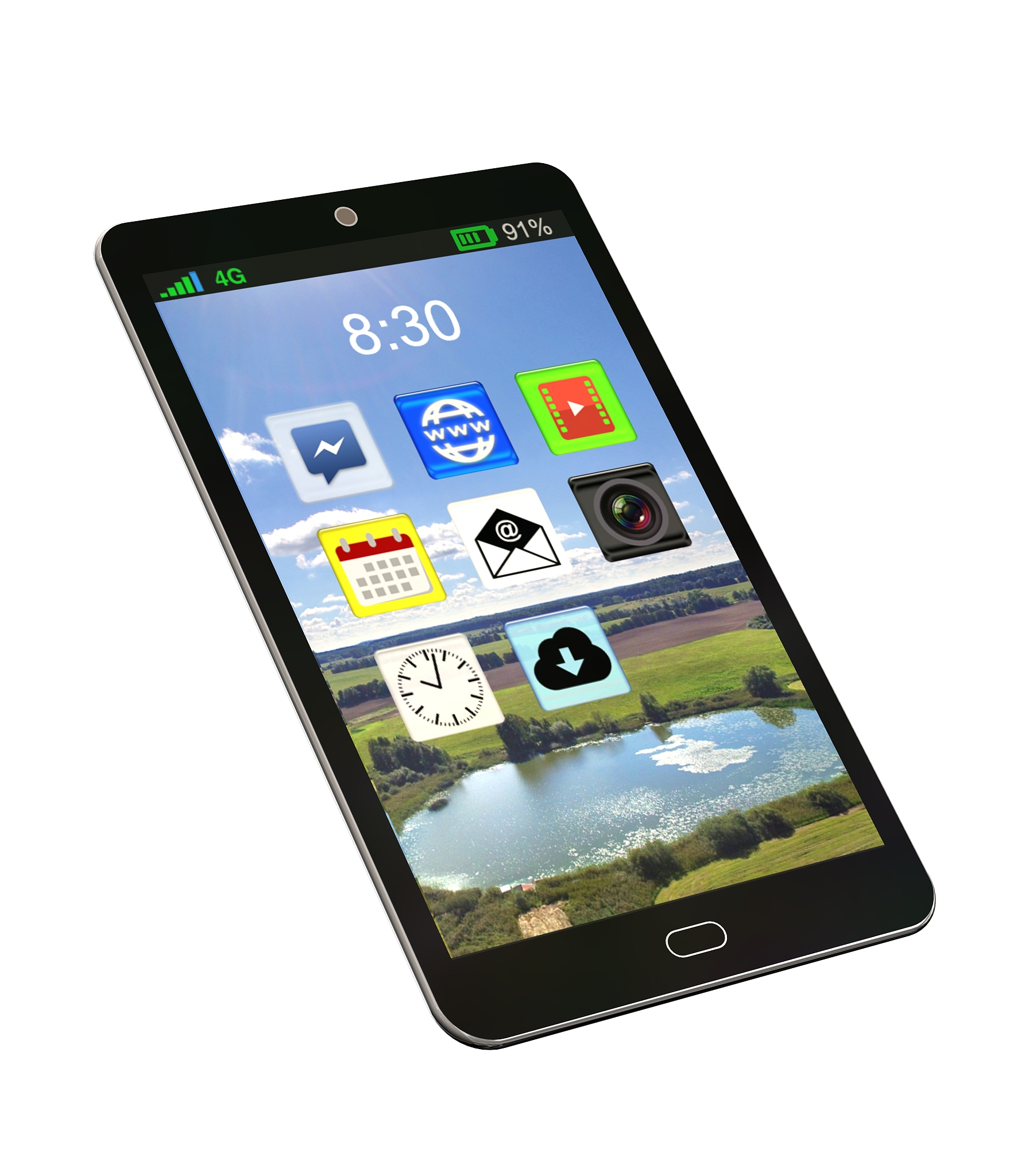 modern mobile phone 3d rendering