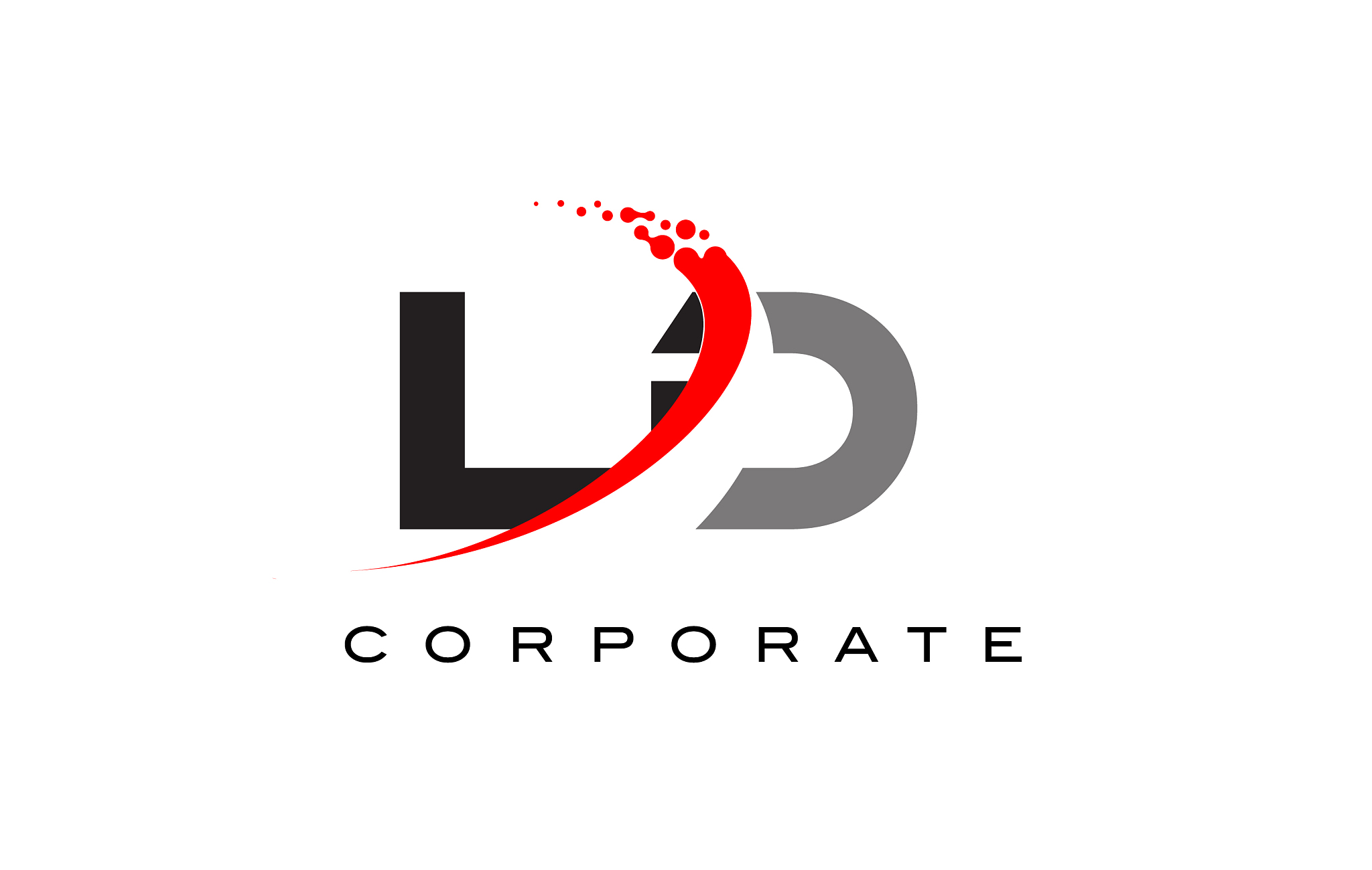ld modern letter logo design with swoosh