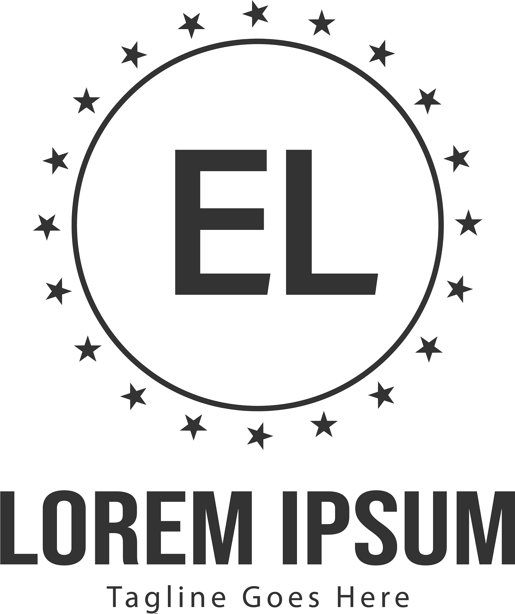 initial el logo template with modern frame