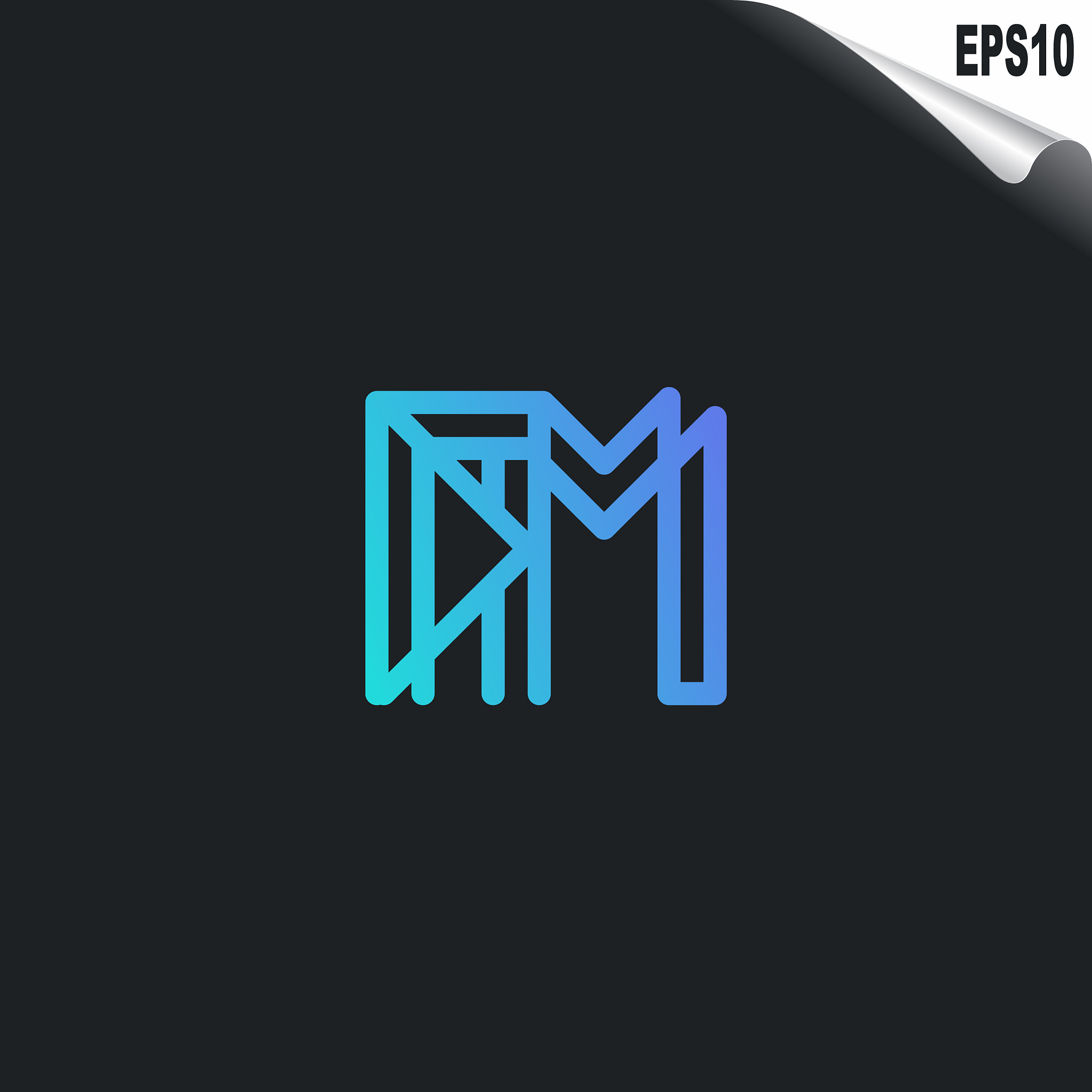 initial fm logo monogram design template simple