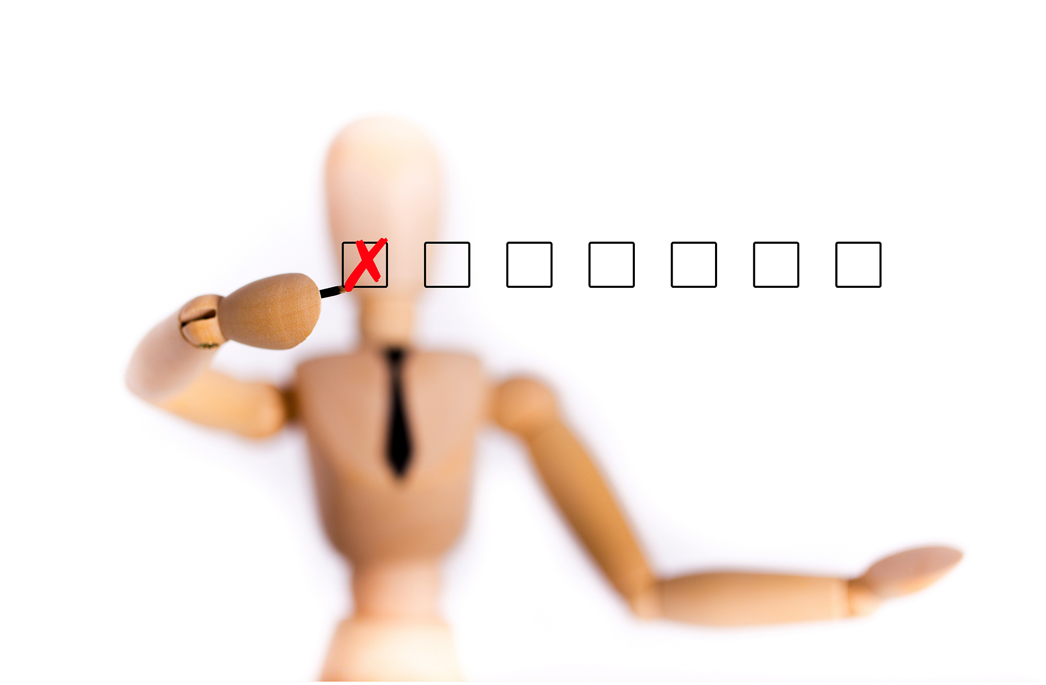 businessman crossing of item