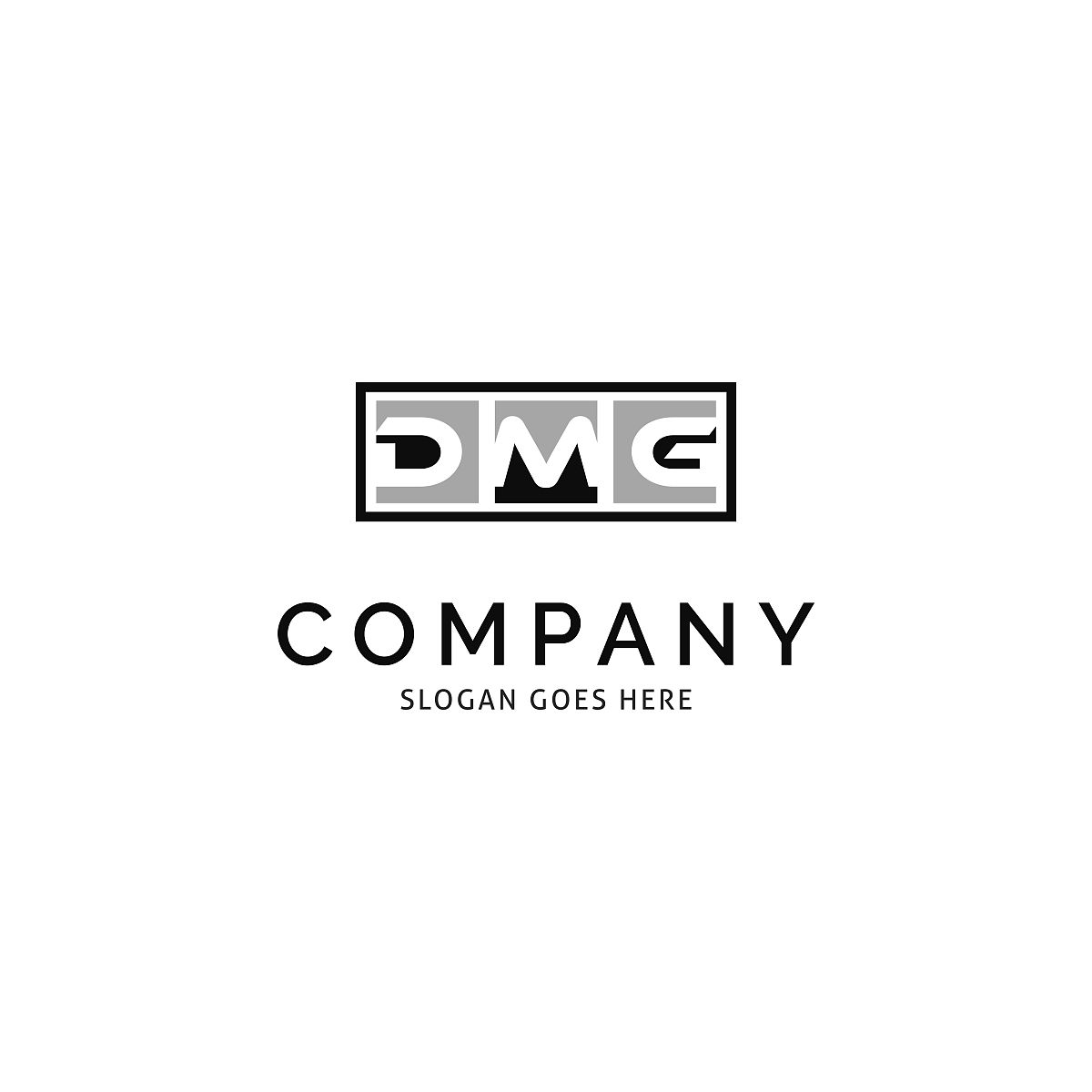 首字母dmg图标矢量符号设计模板元素