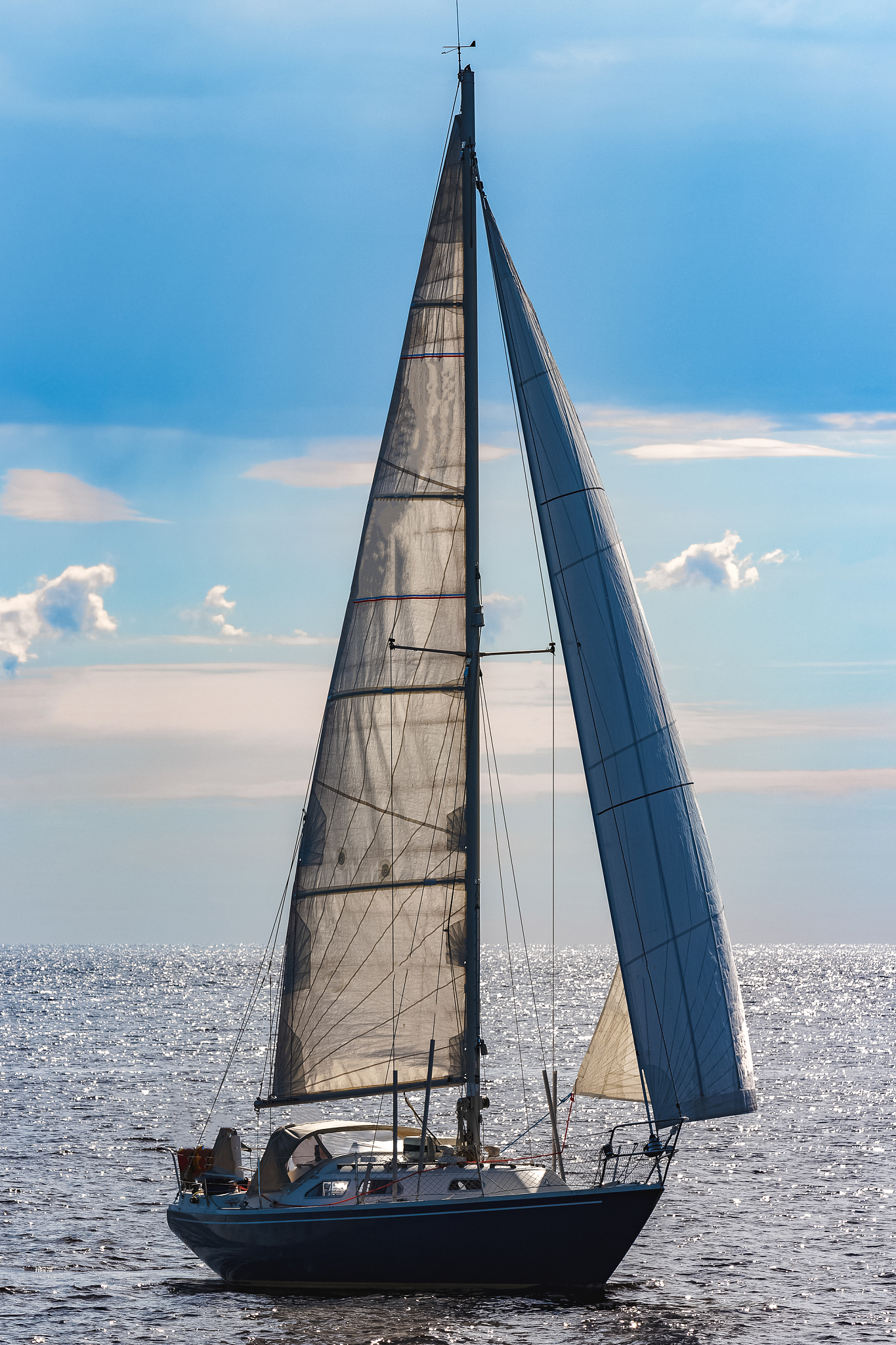 blue sailboat in travel