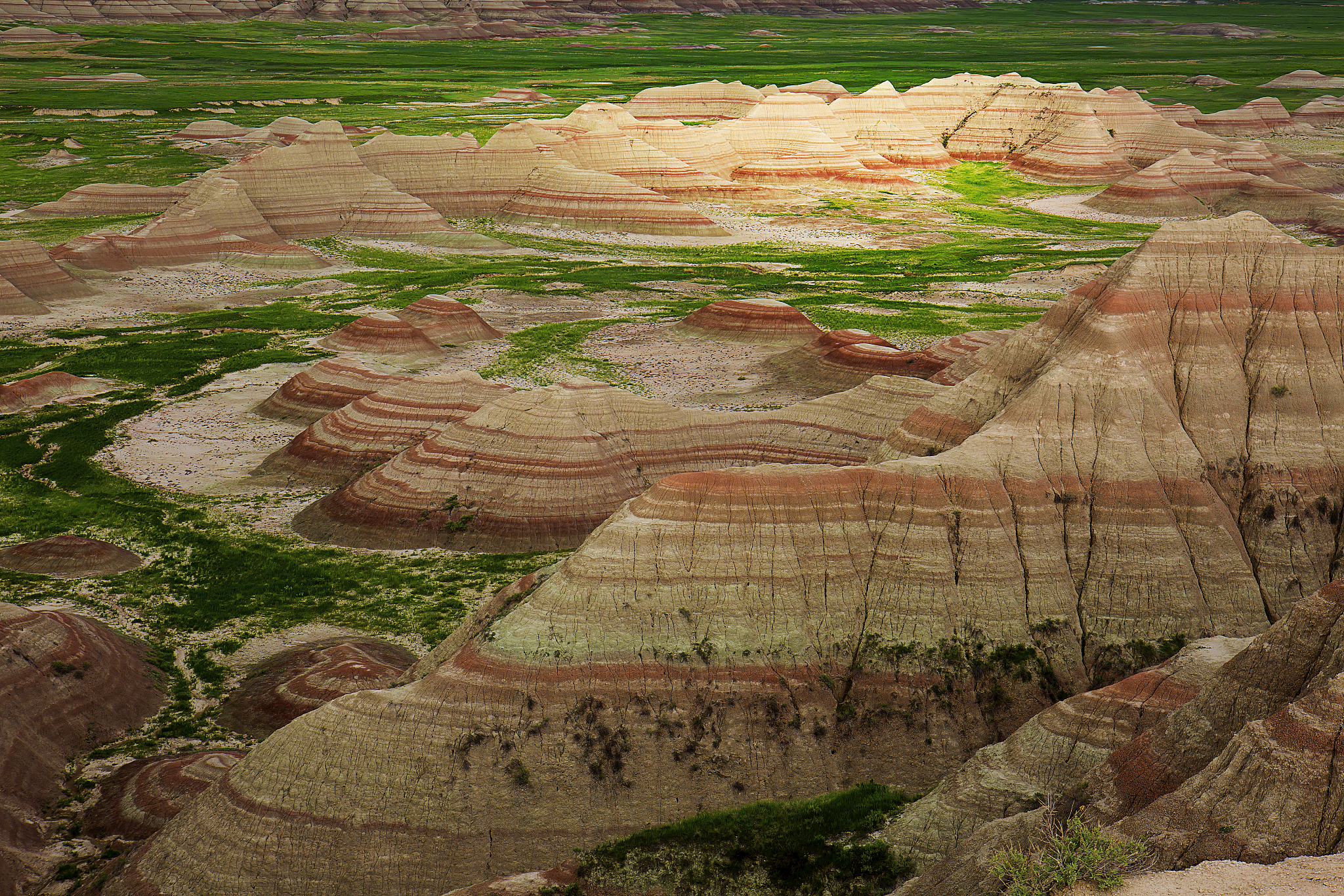 aerial view of badlands