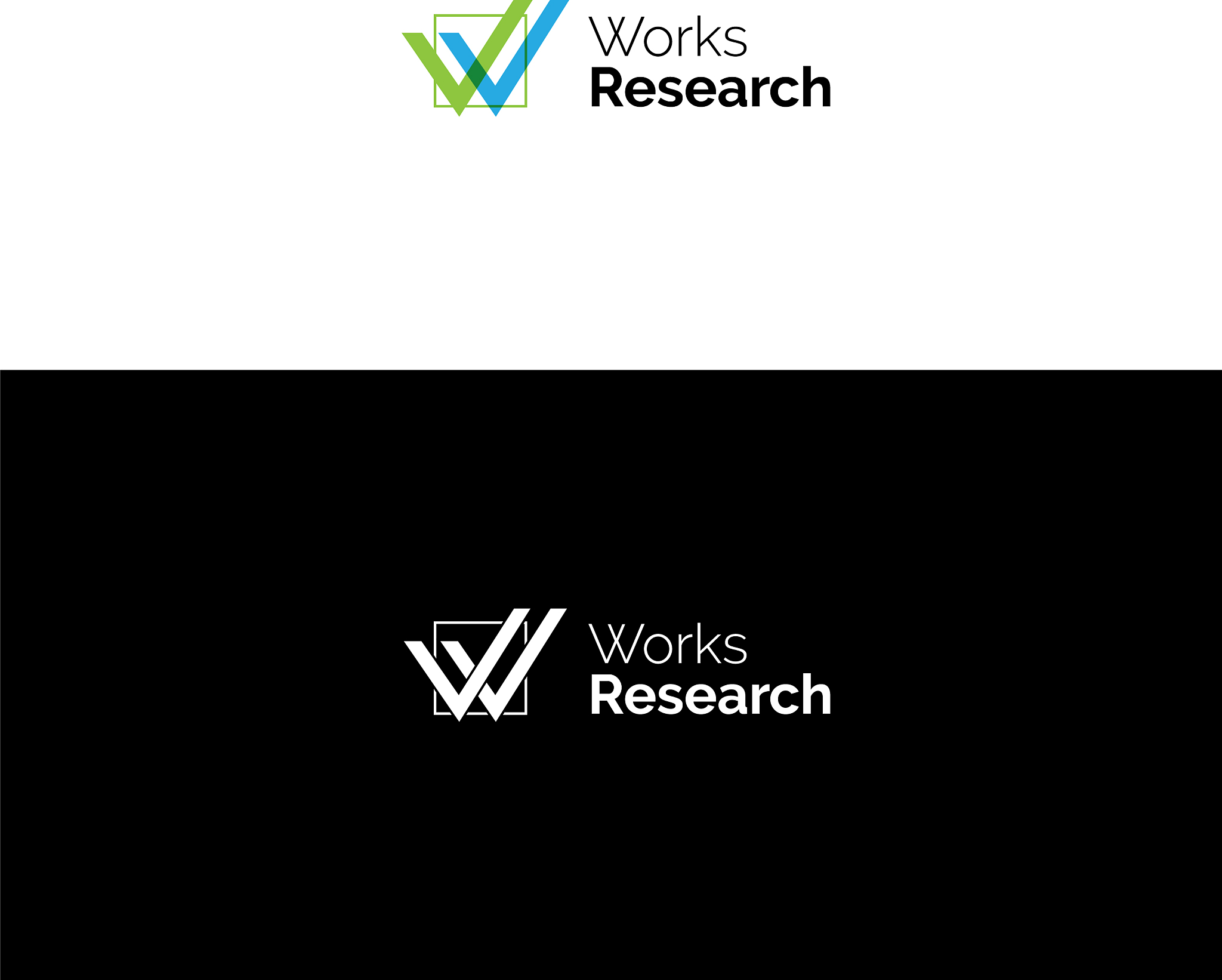 creative w letter logo of two check signs