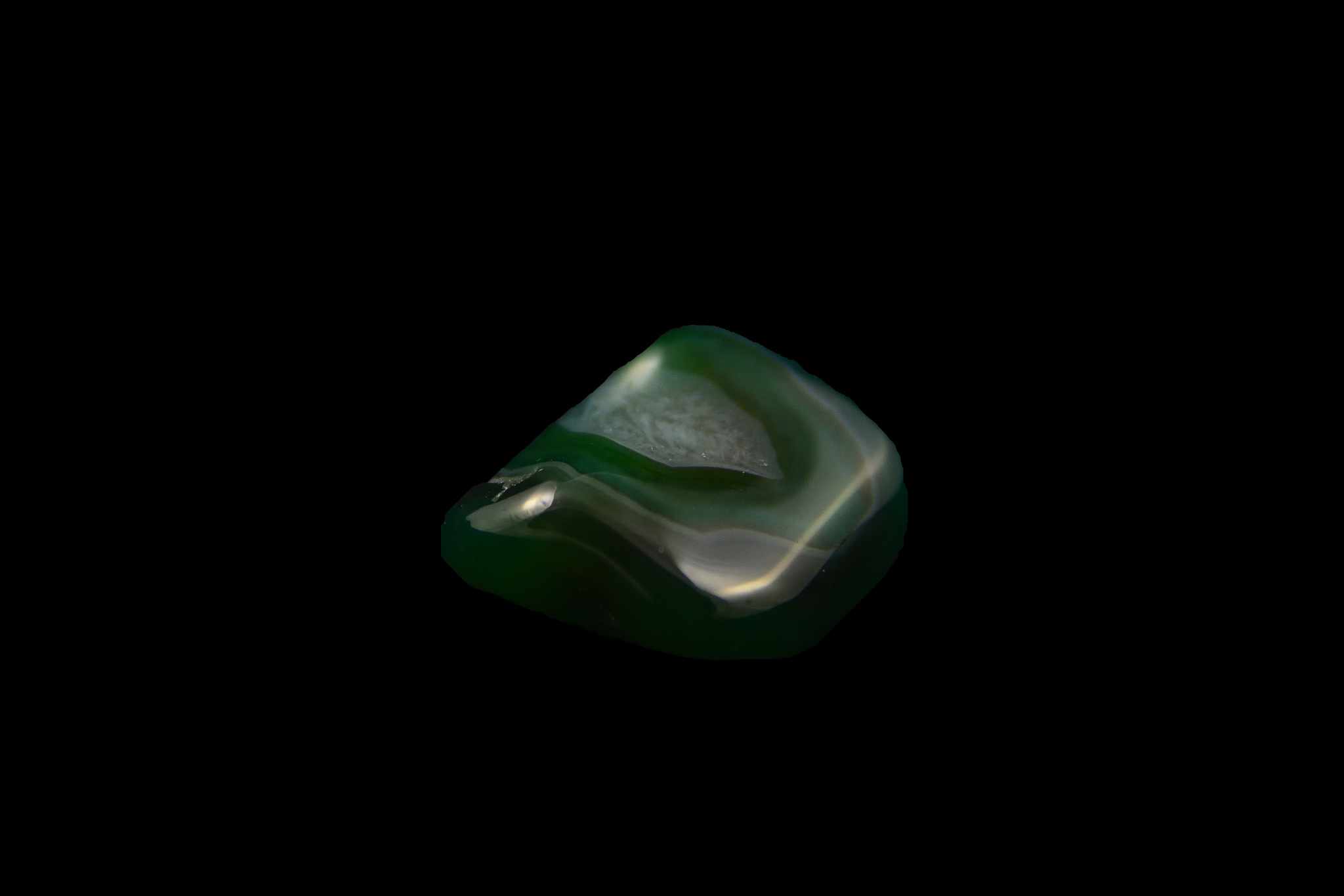 green agate (gemstone) on isolated background