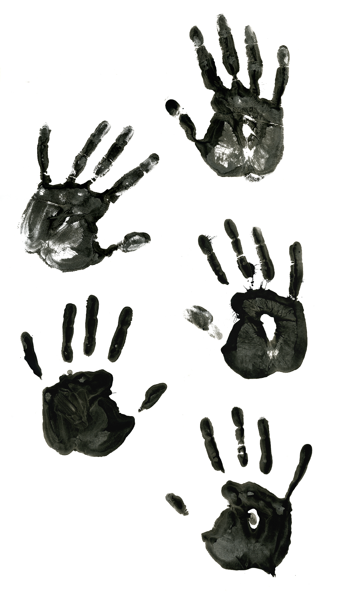 five inked hands