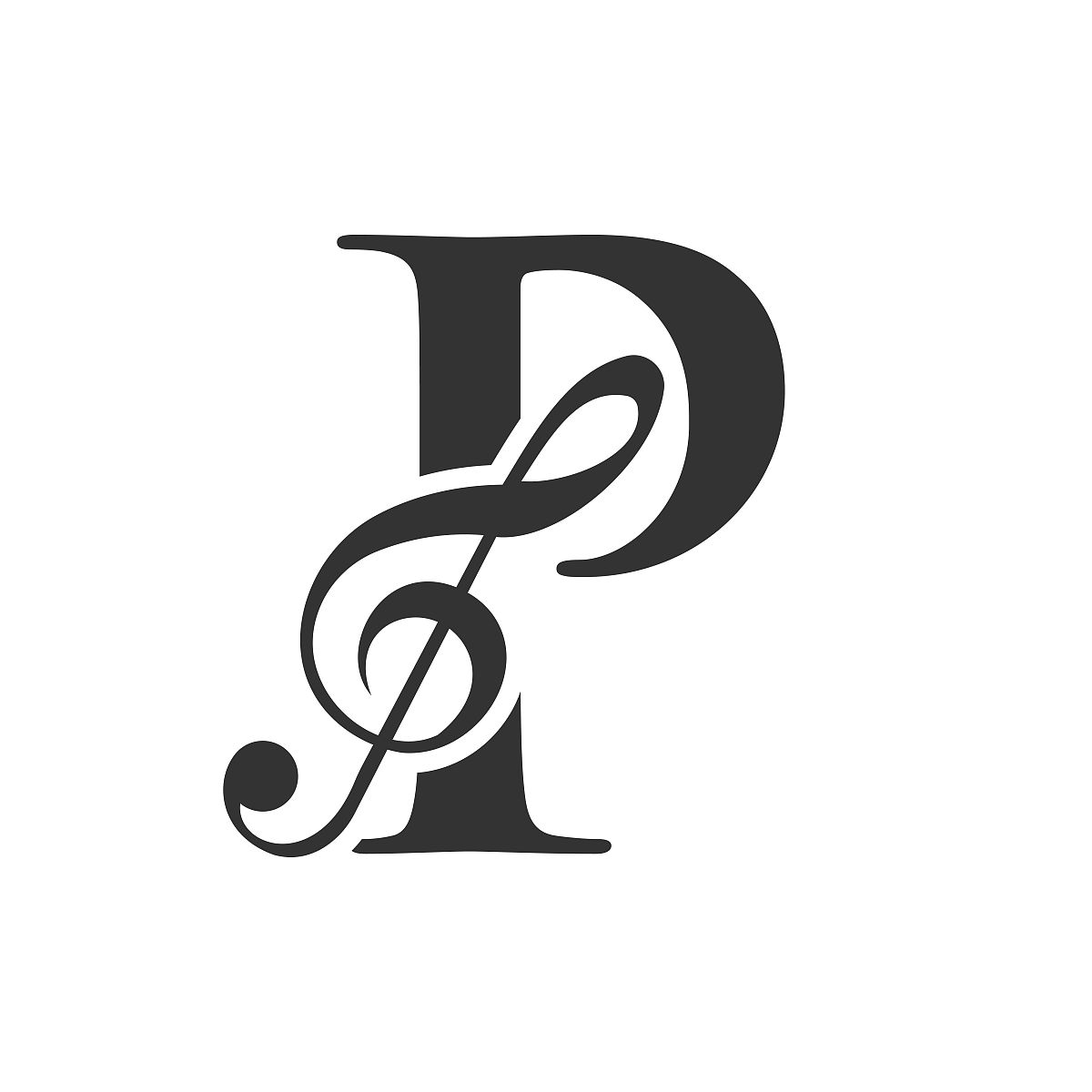 字母p概念上的音乐标志.音乐音符符号,声音音乐旋律模板