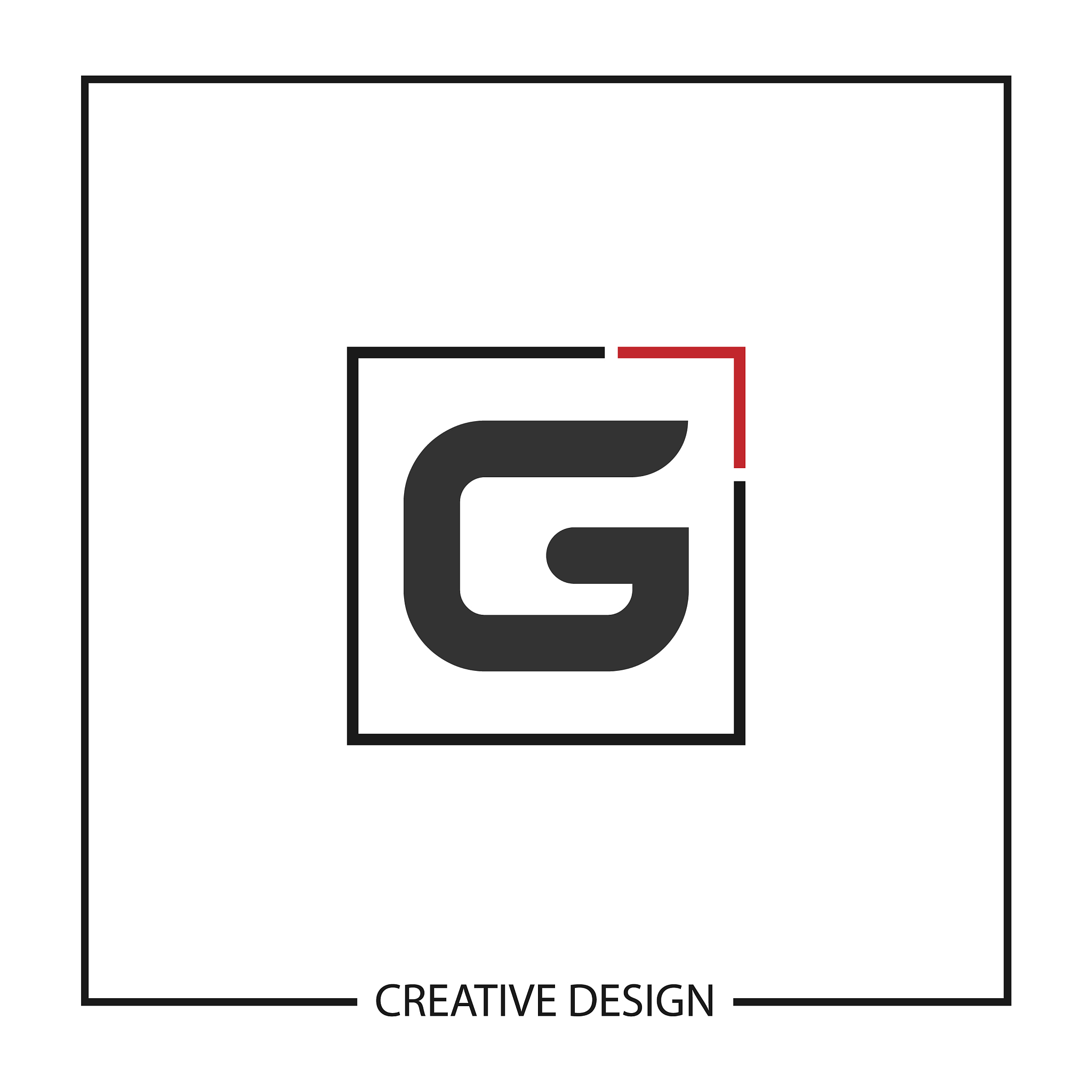 initial letter g logo template design