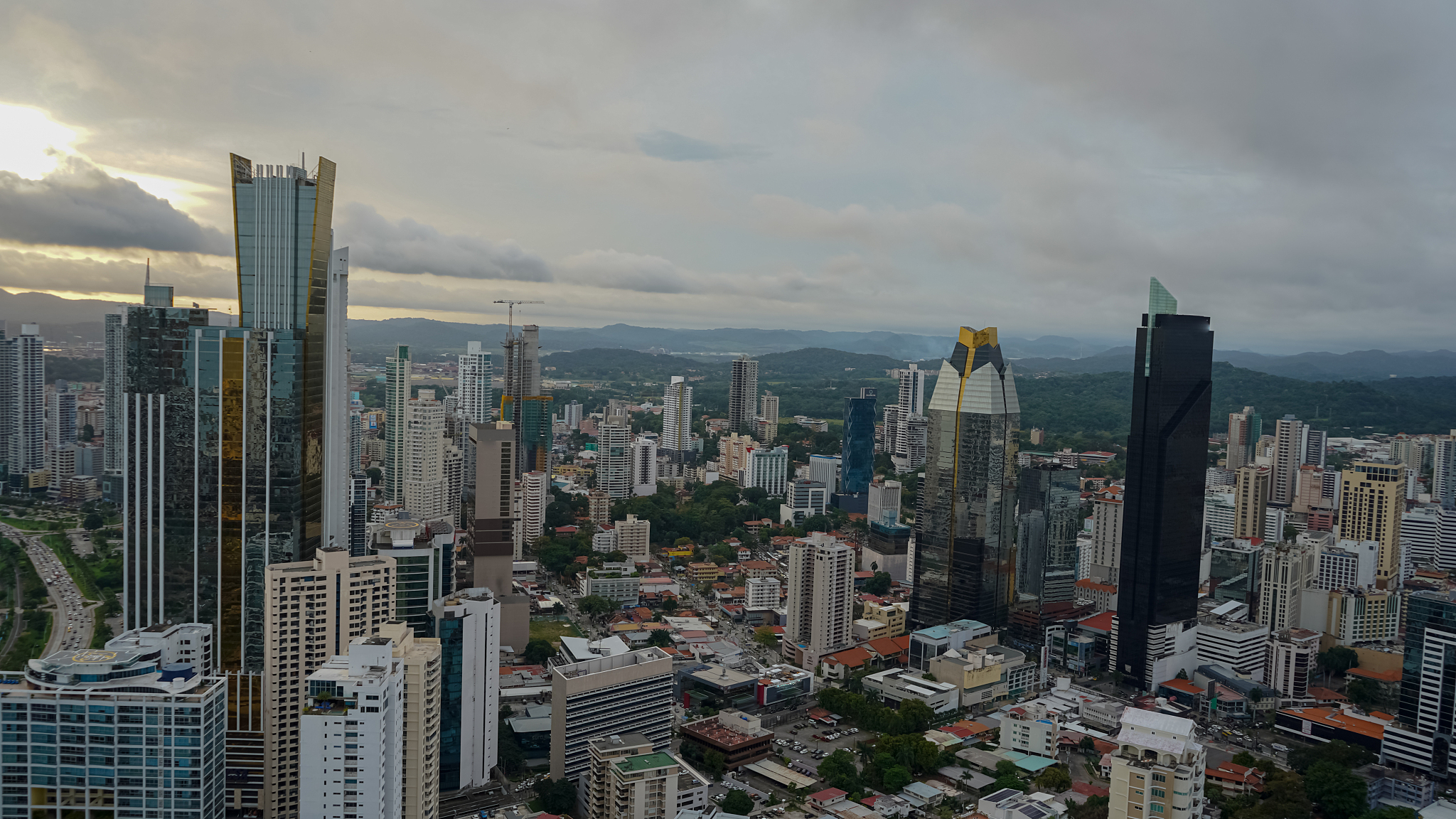 beautiful aerial view of panama city