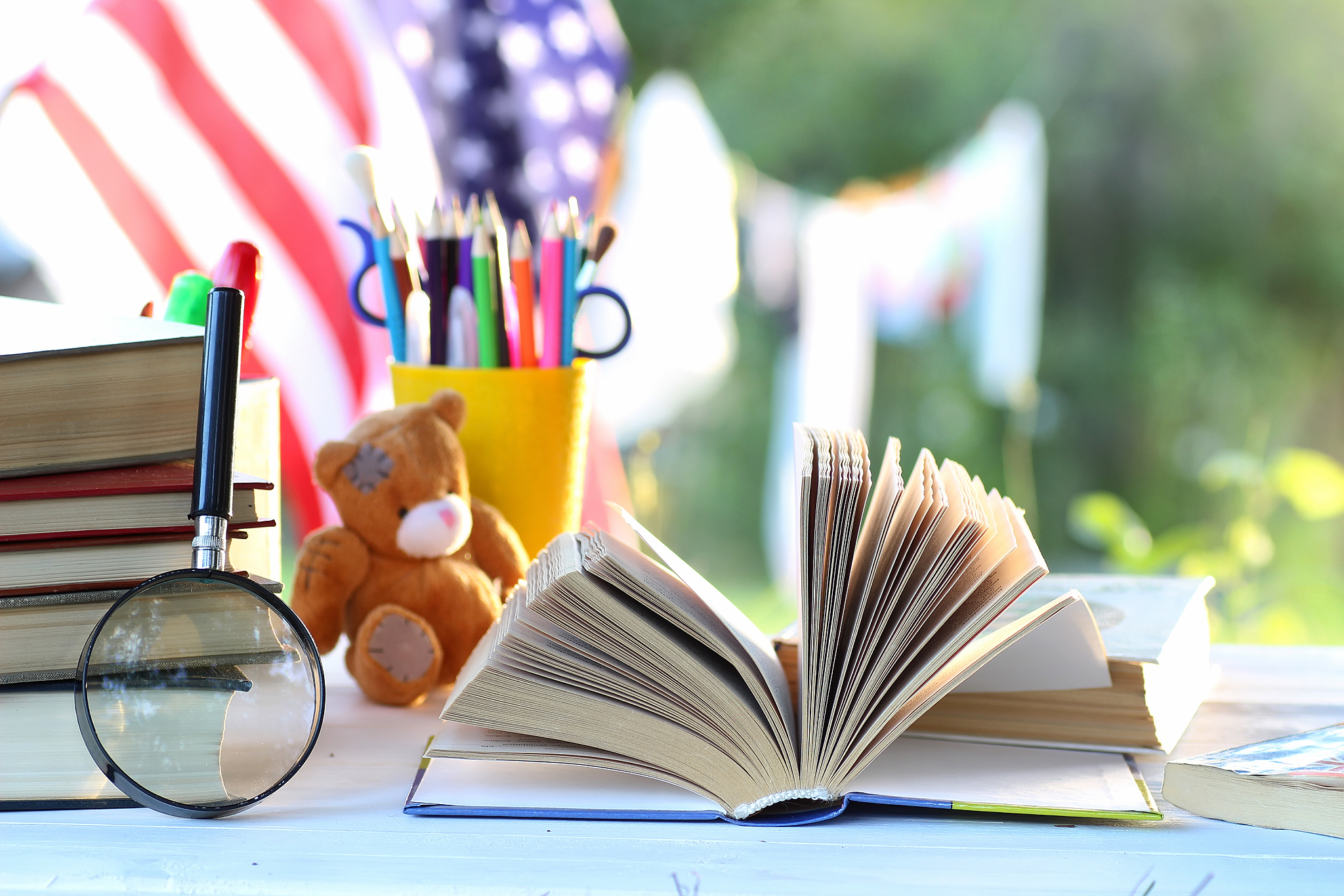 educaion book stack page outdoor
