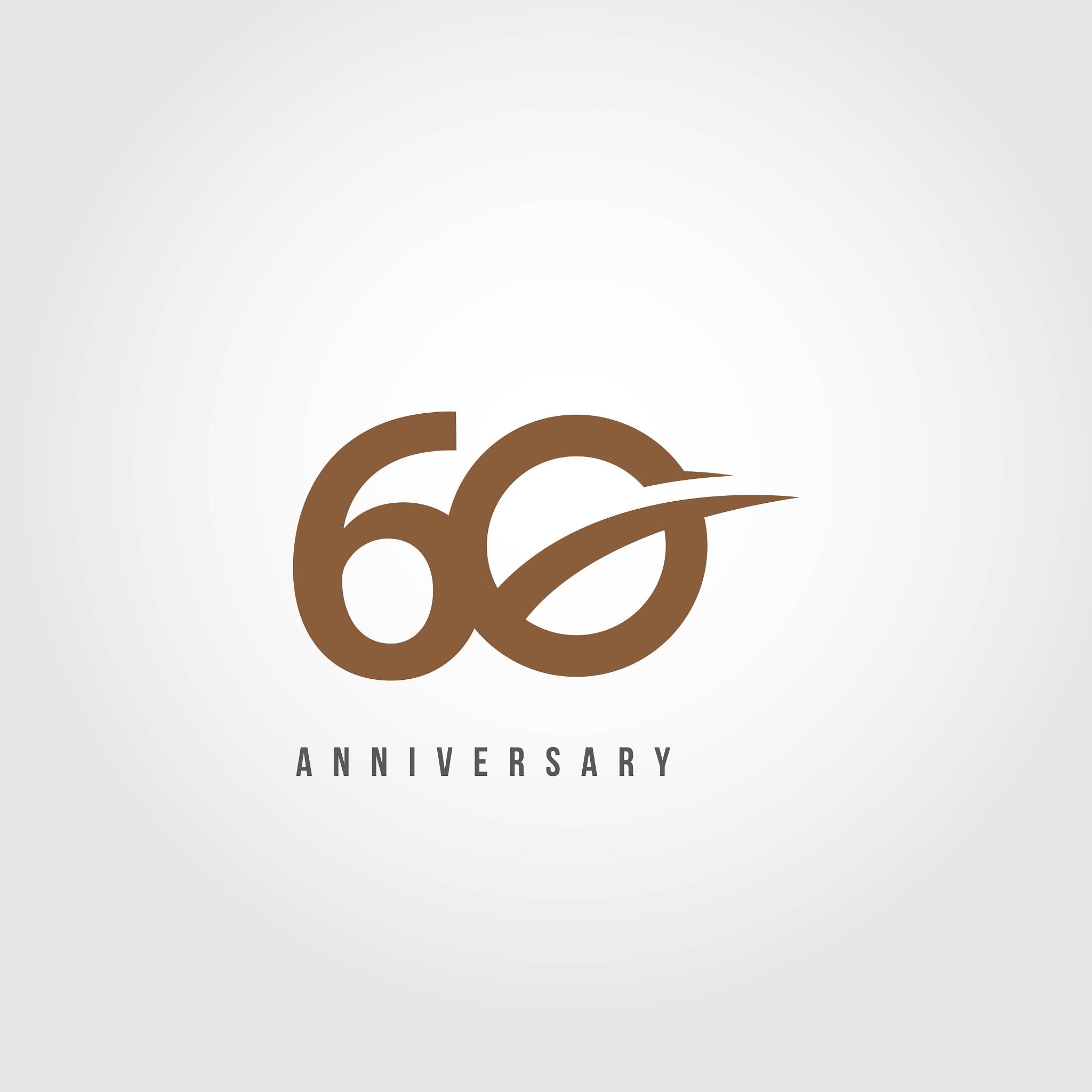 60 year anniversary vector template design illustration