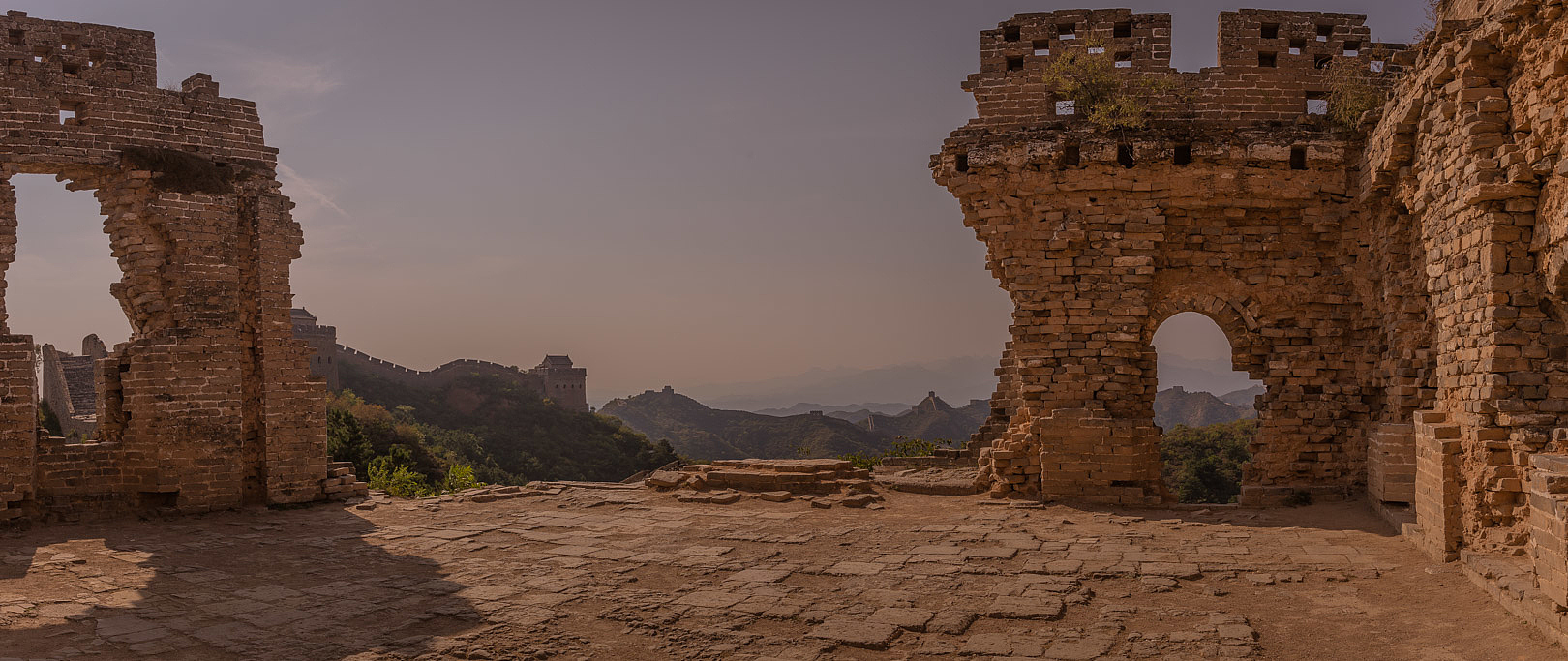 ruins of historical building against sky