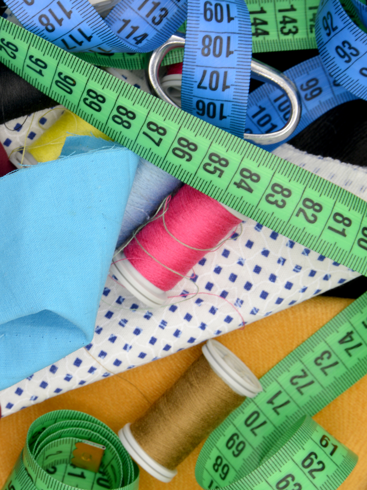 sewing accessories and sewing items on  background