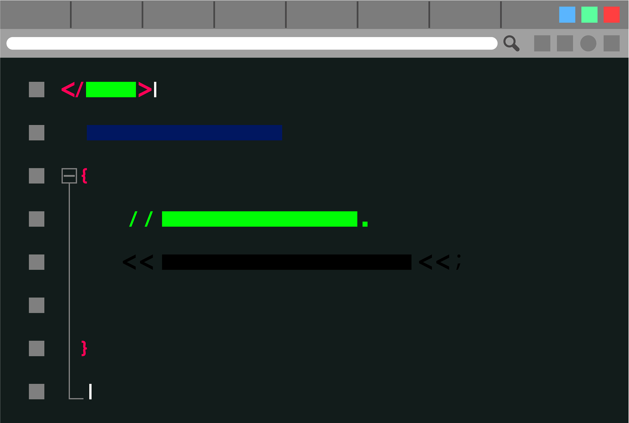 programming code on a browser window