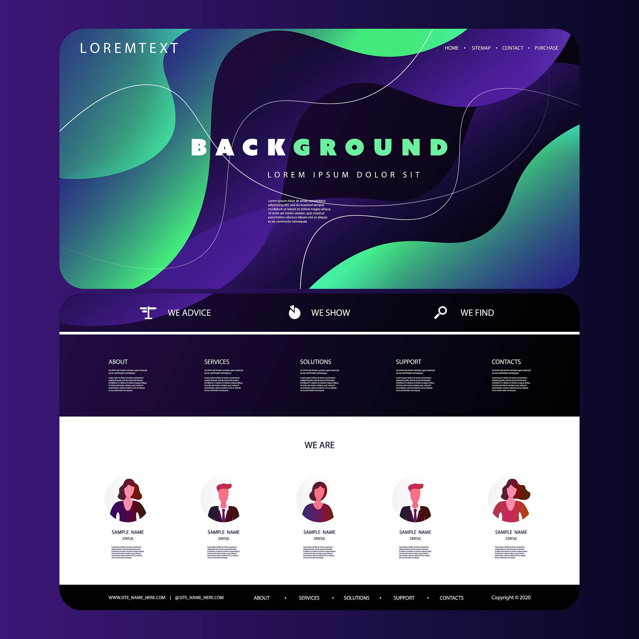 one page website template