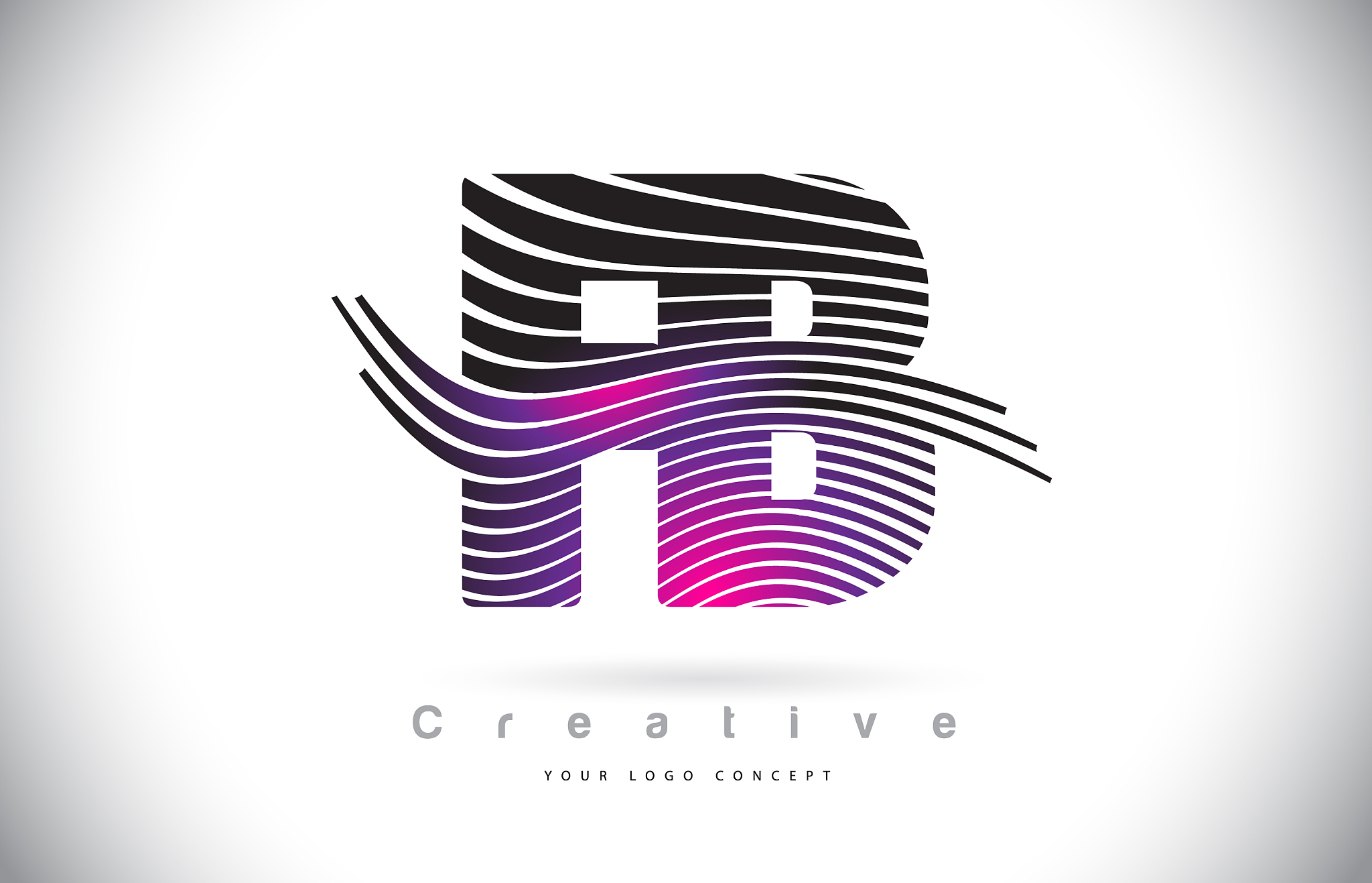 fb f b zebra texture letter logo design with