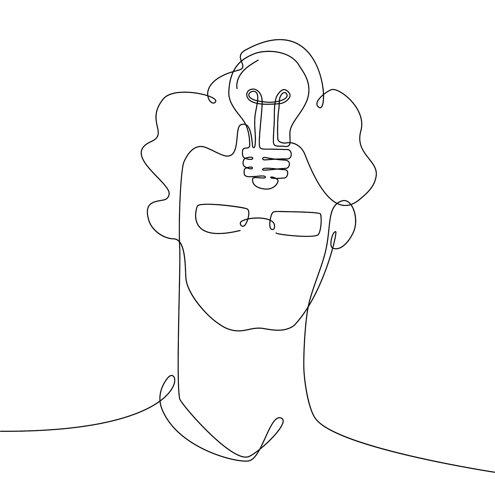 bright idea - one line design style