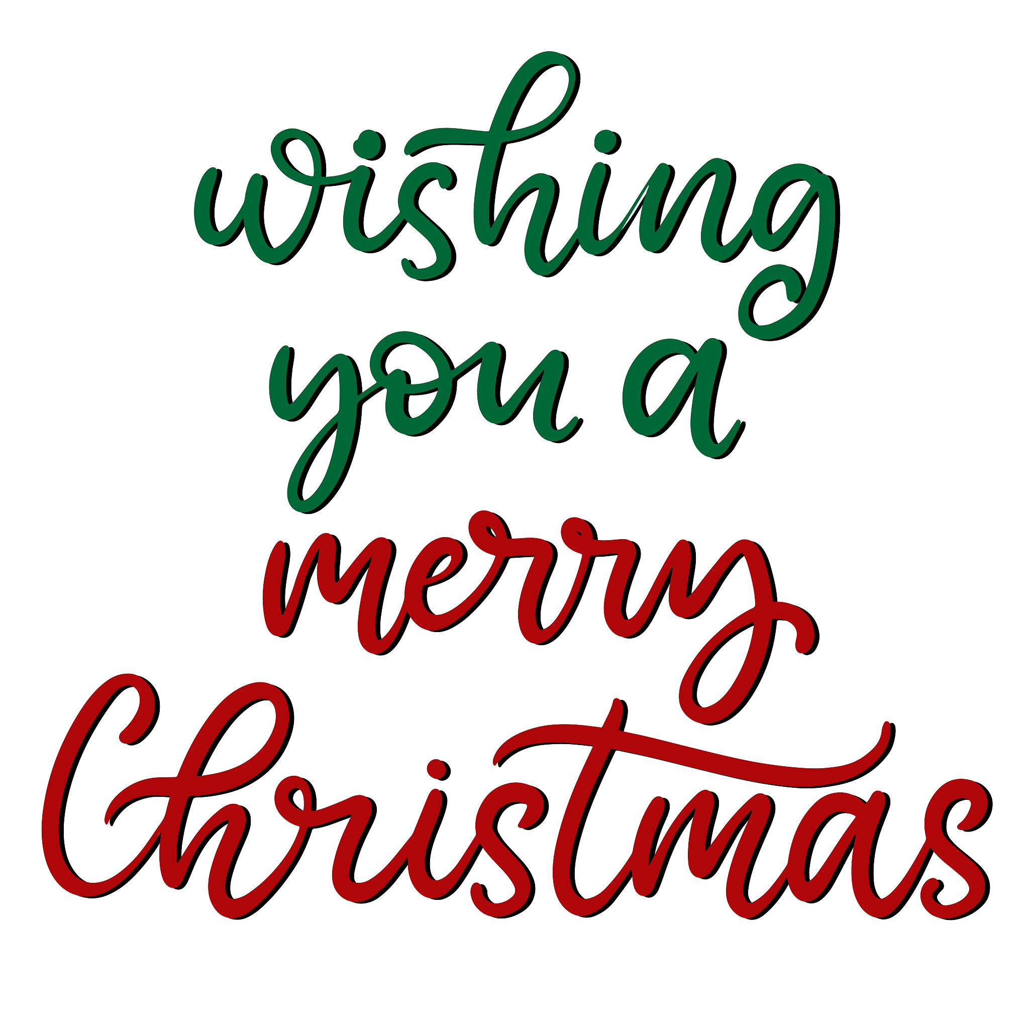 merry christmas and happy new year lettering.