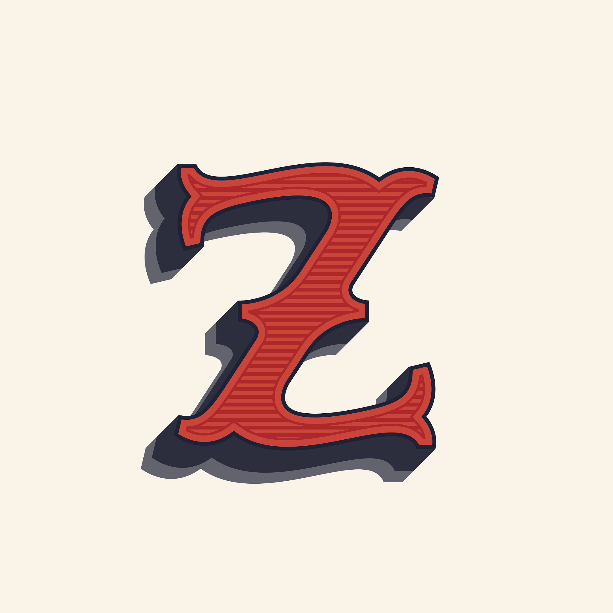 z letter icon in vintage western style.