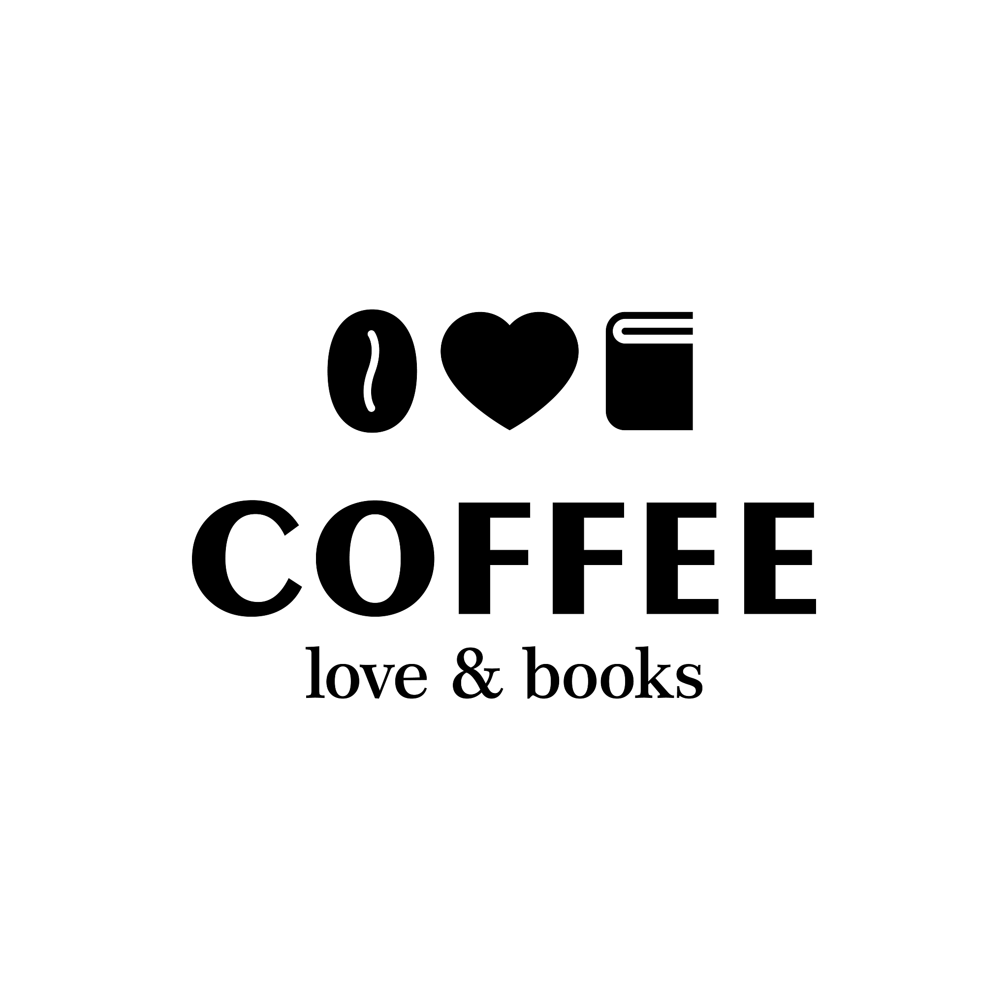 coffee love and books logo