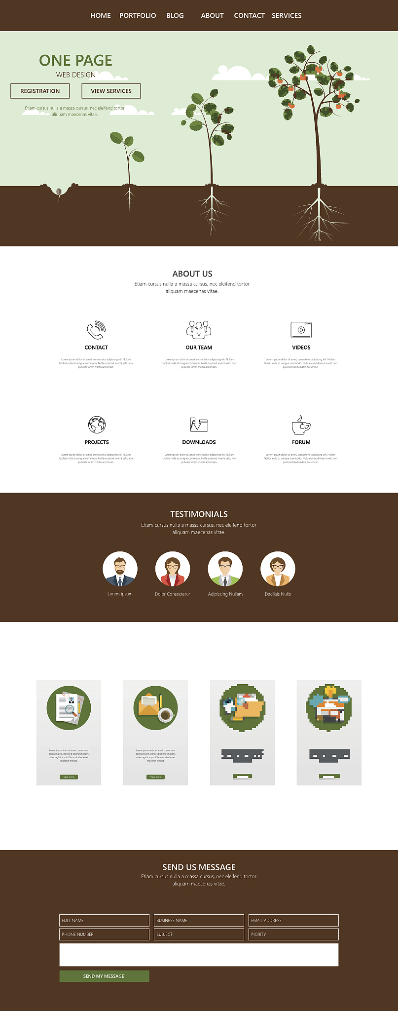 modern one page website