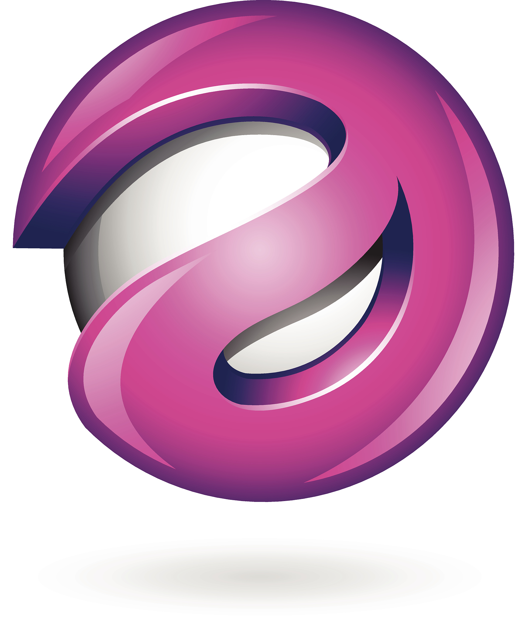 round glossy letter a 3d magenta icon