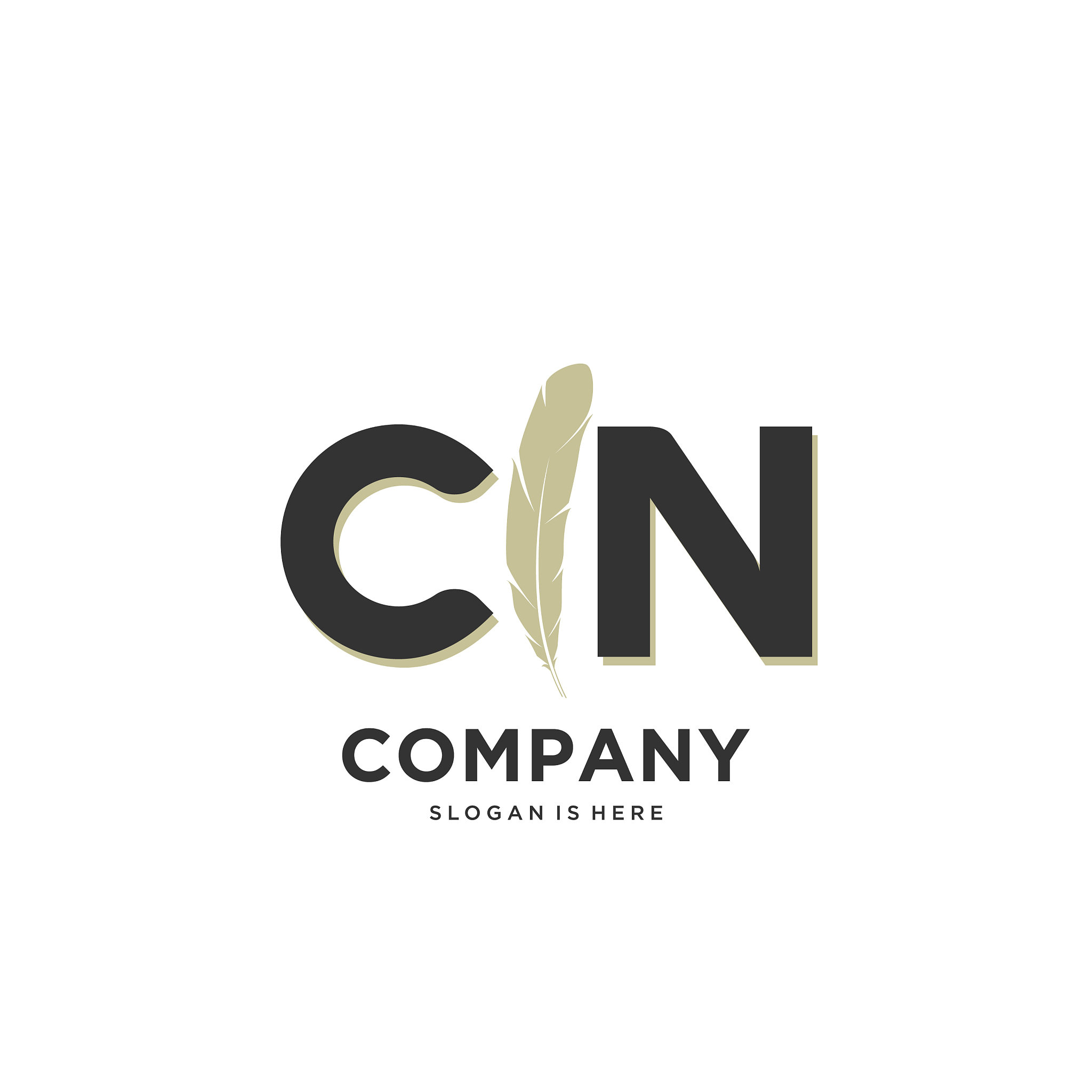 initial cn letter unique attractive creative