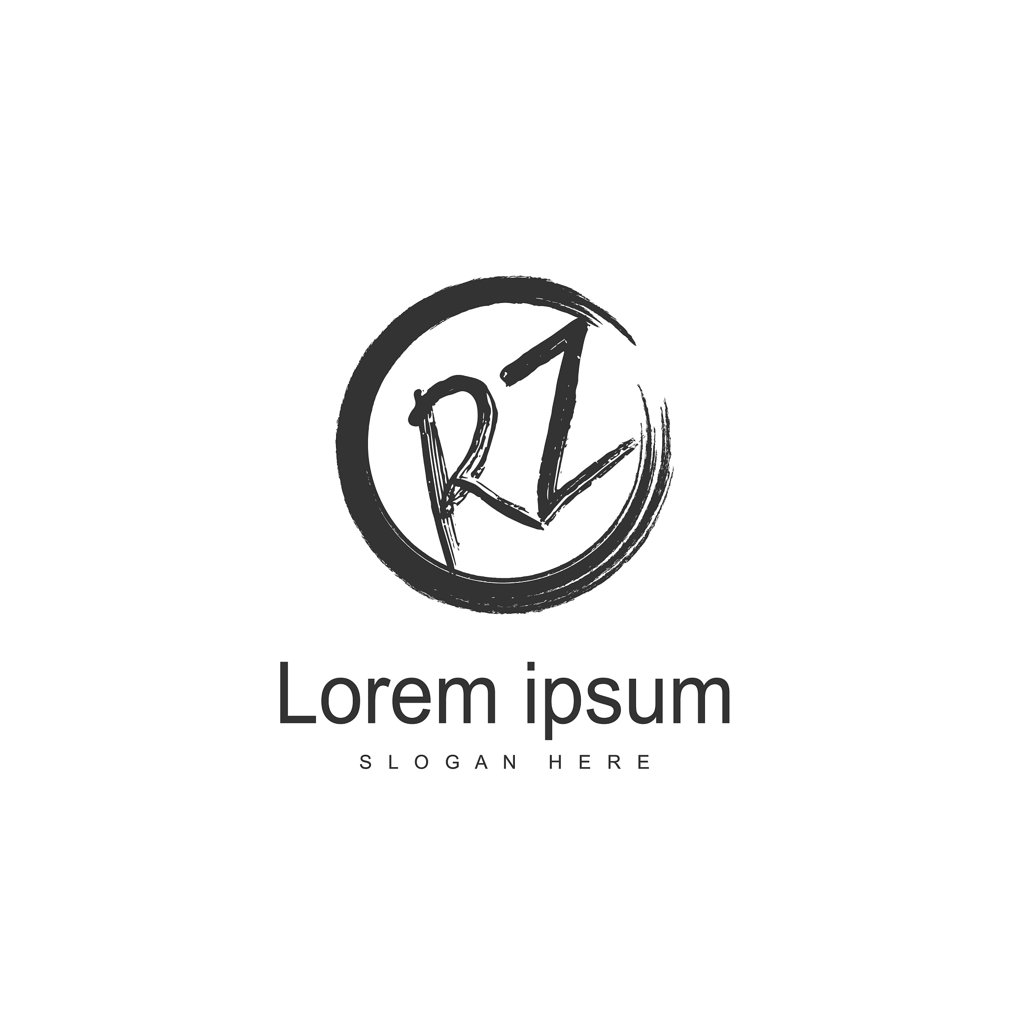initial rz logo template minimalist letter logo