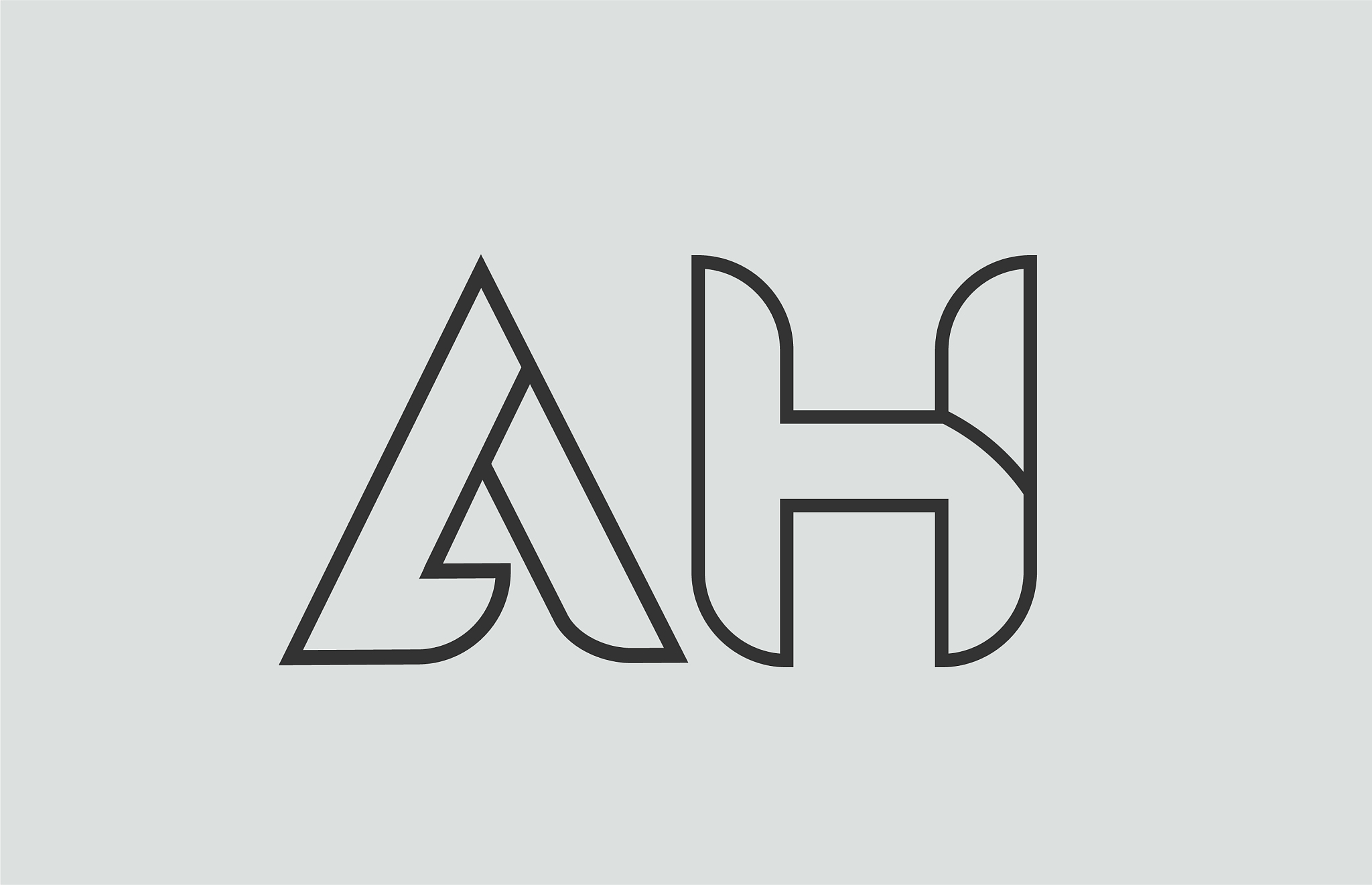 black and white alphabet letter ah a h logo
