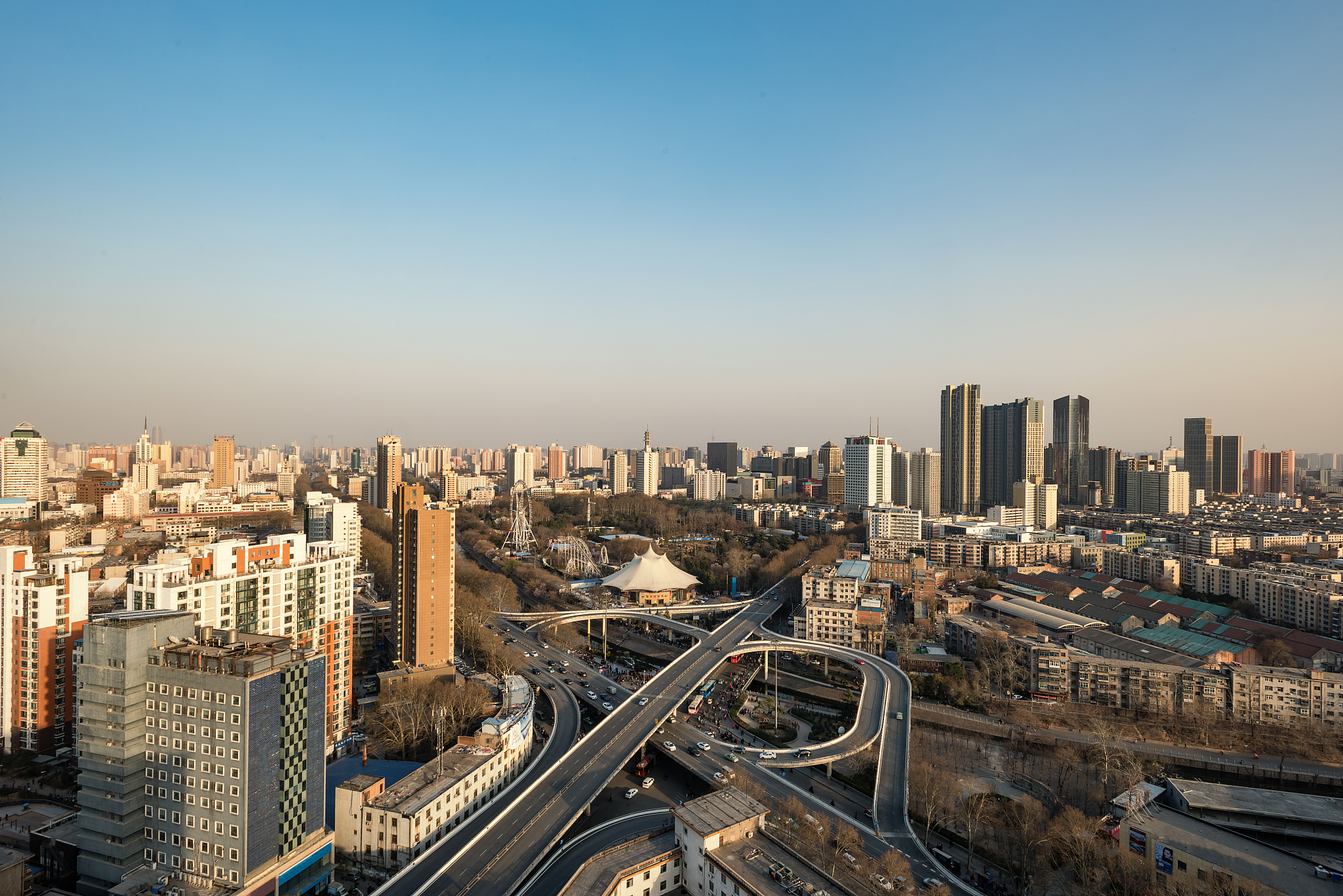 郑州城市风光高视角