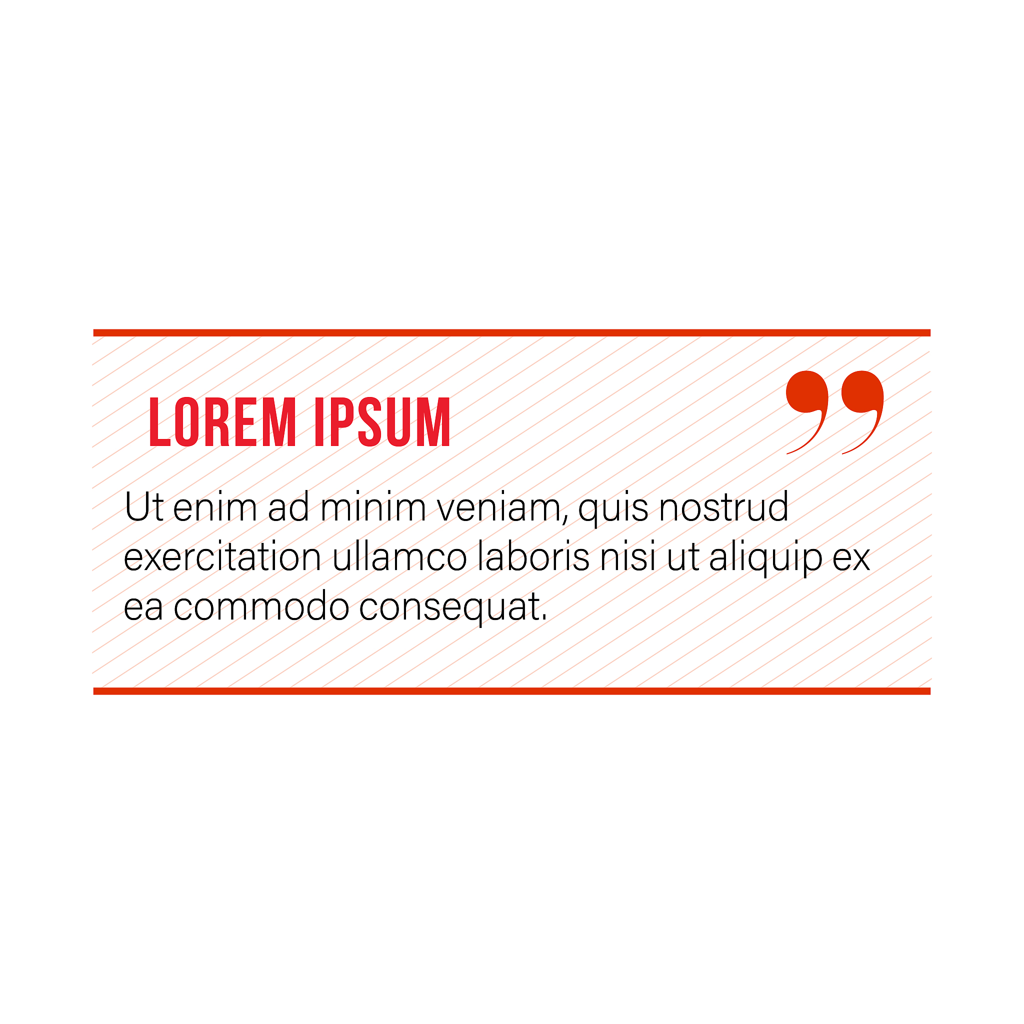 red innovative vector quotation with lines template in quotes. c