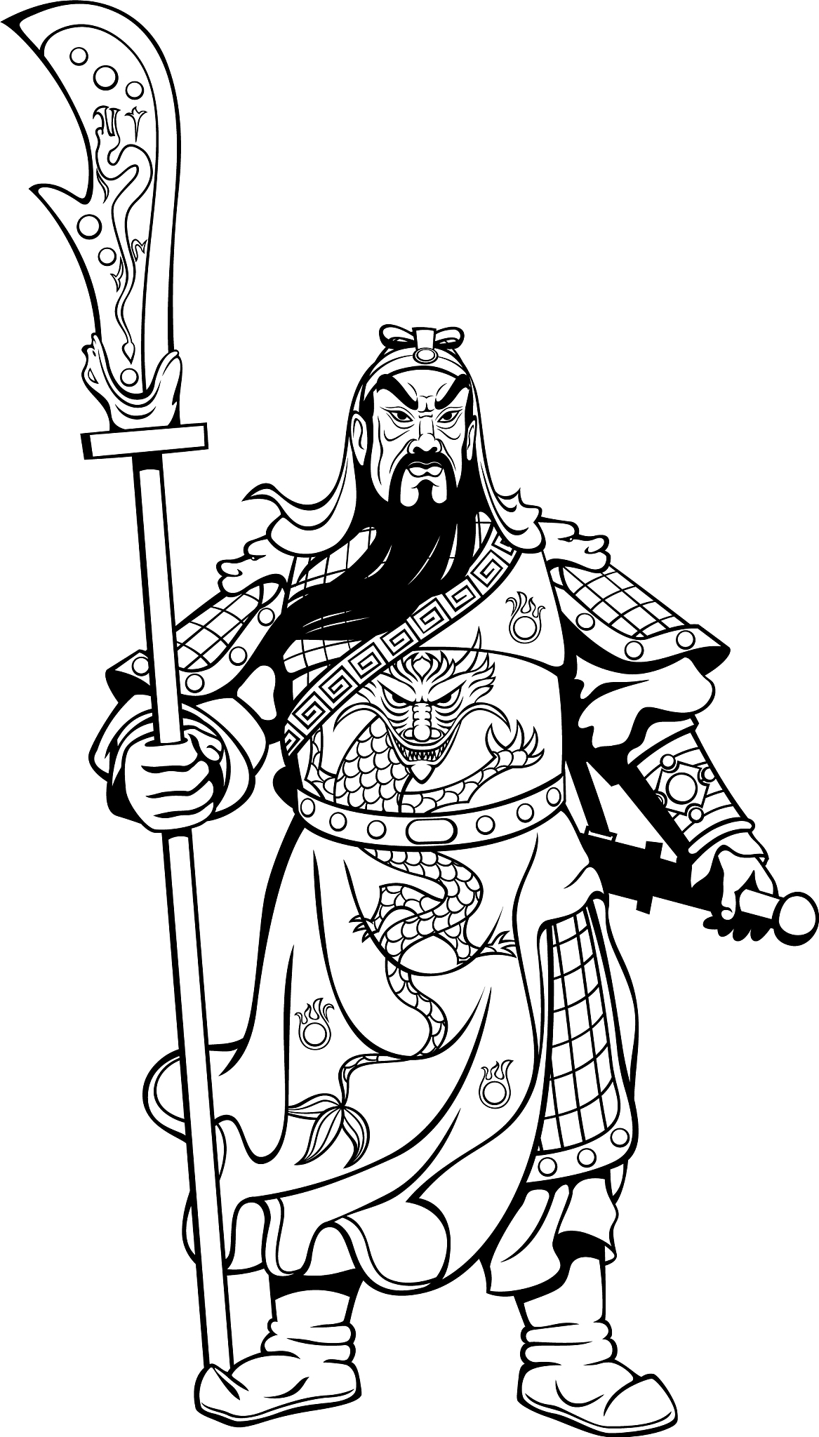 关羽的形象描述提示词