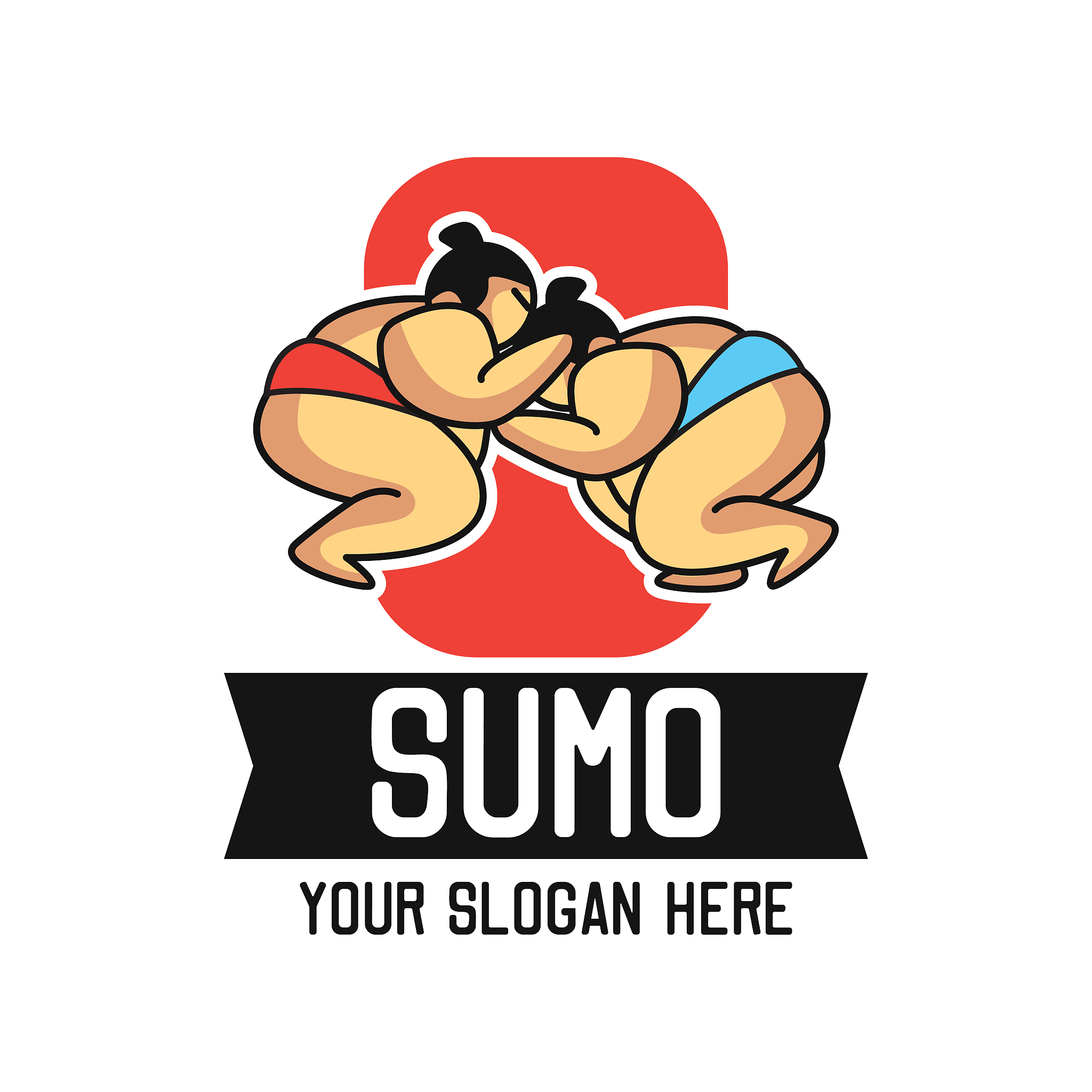 sumo insignia with text space for your slogan / tag line, vector
