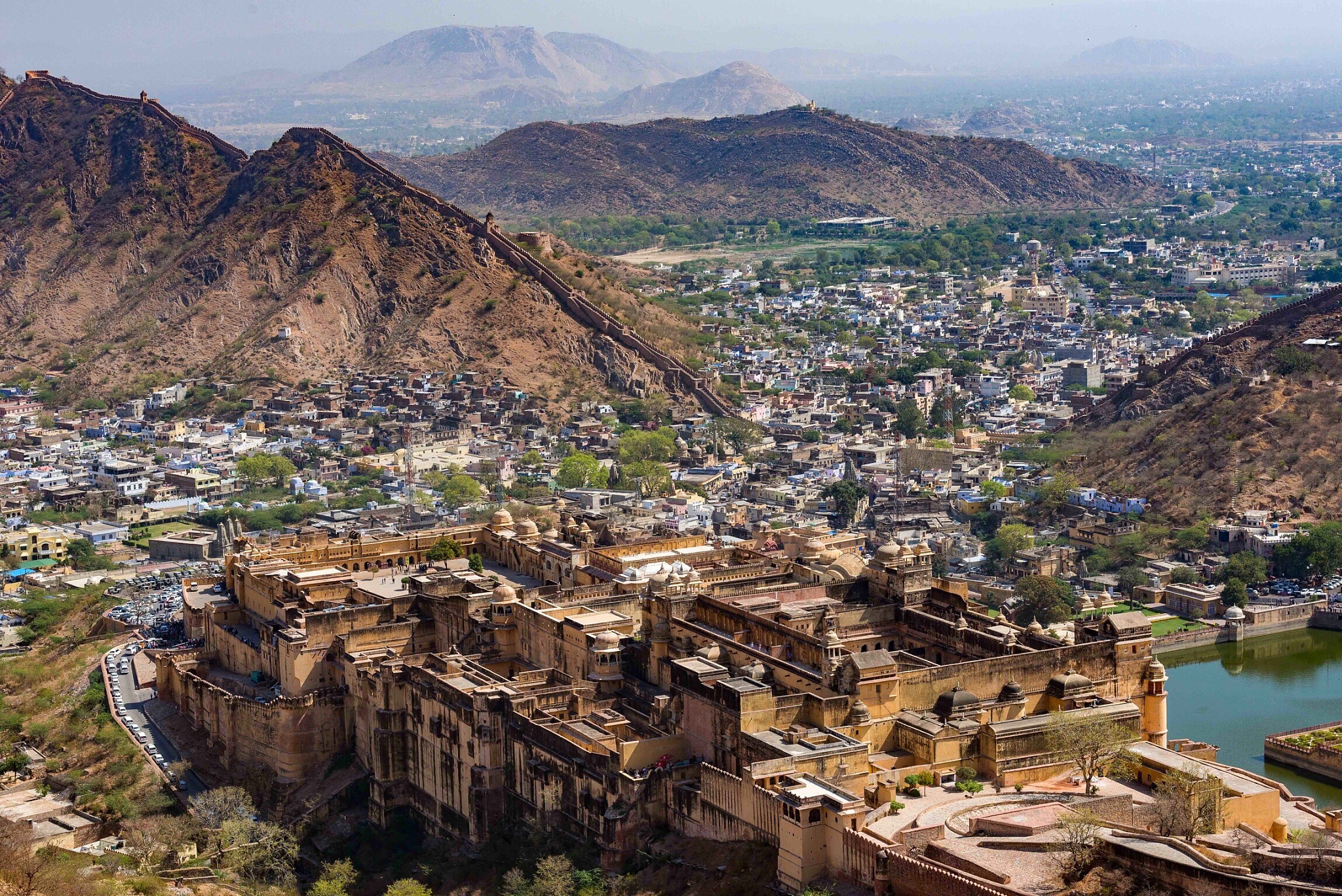 aerial view of amber fort palace