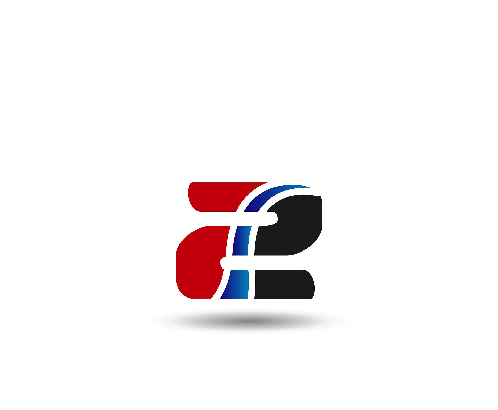 abstract icons for number 2 logo