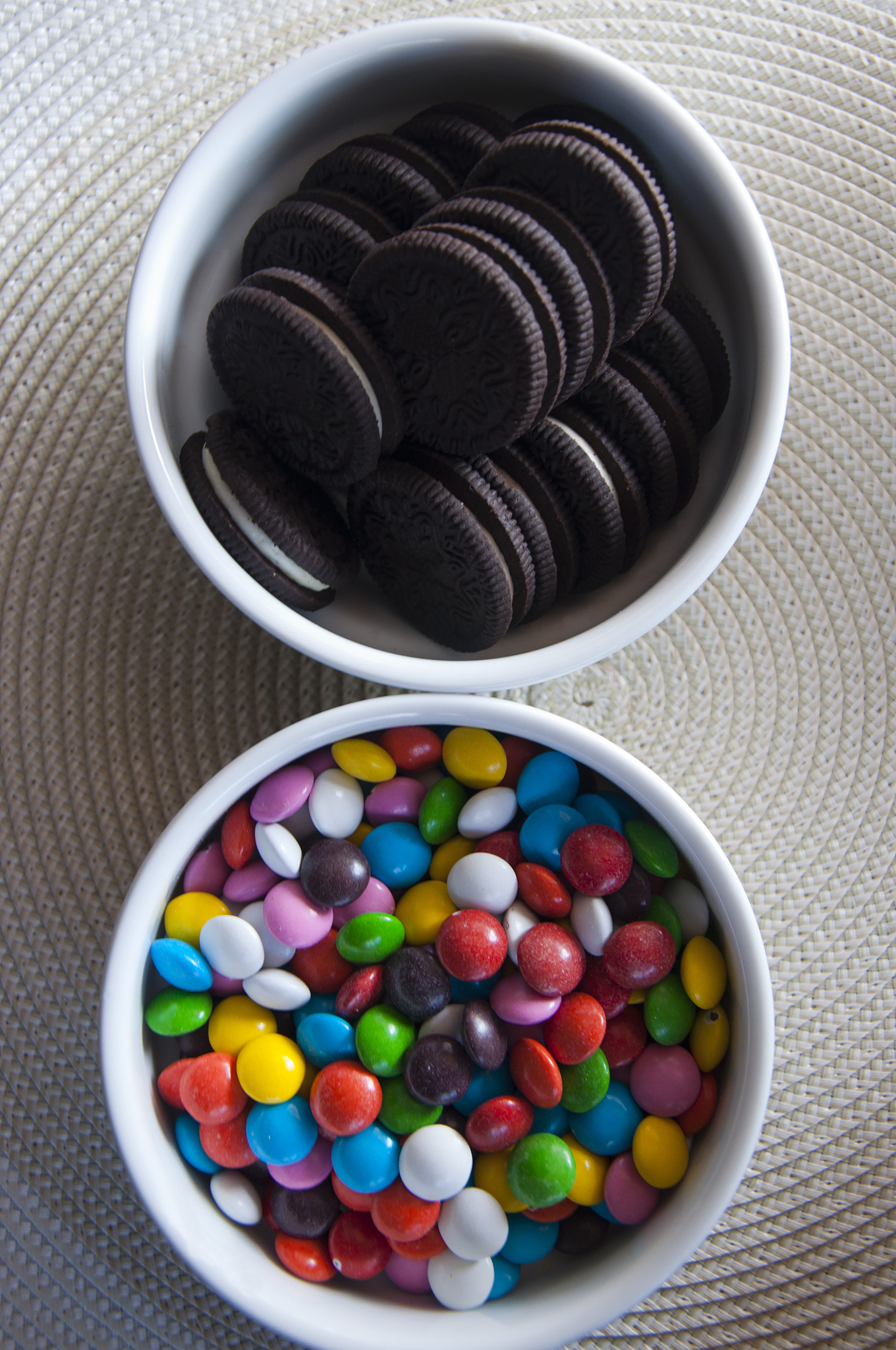 multi colored sweets and chocolate cookies