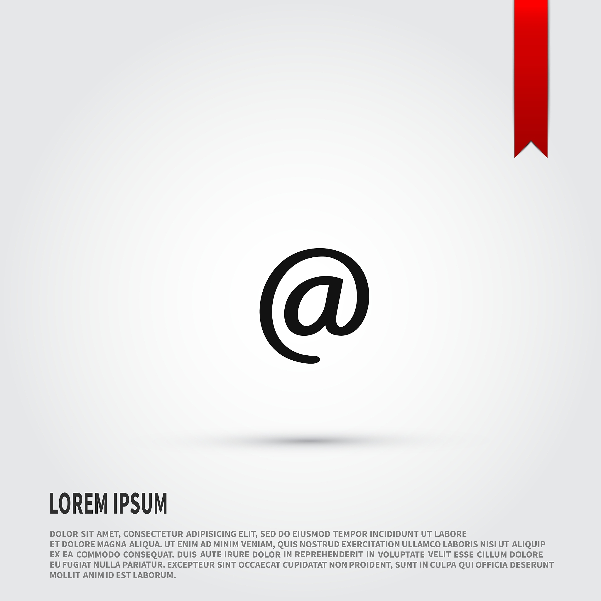 at sign icon flat design style template for