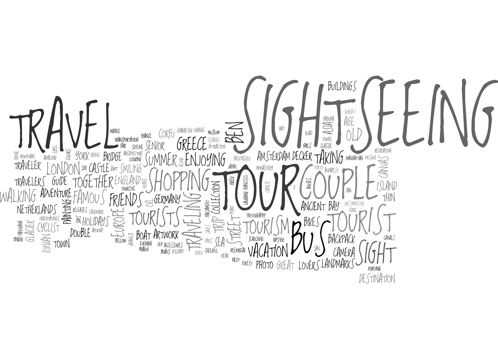 sightseeing word cloud concept