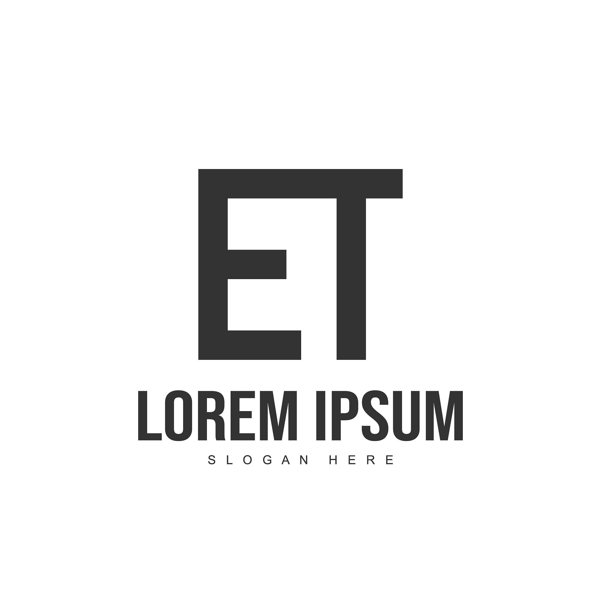 et letter logo design initial letter logo template