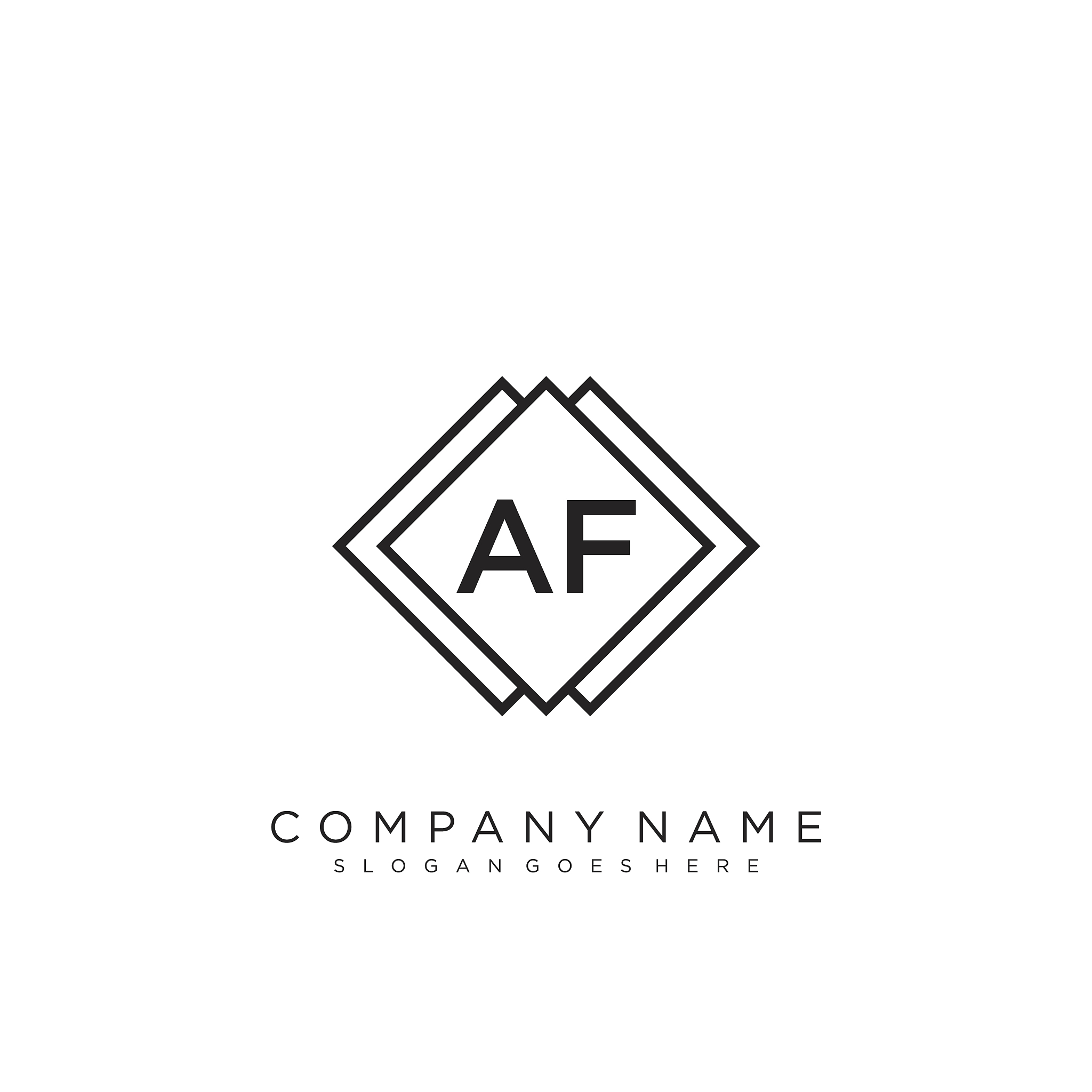 af initial handwriting logo design
