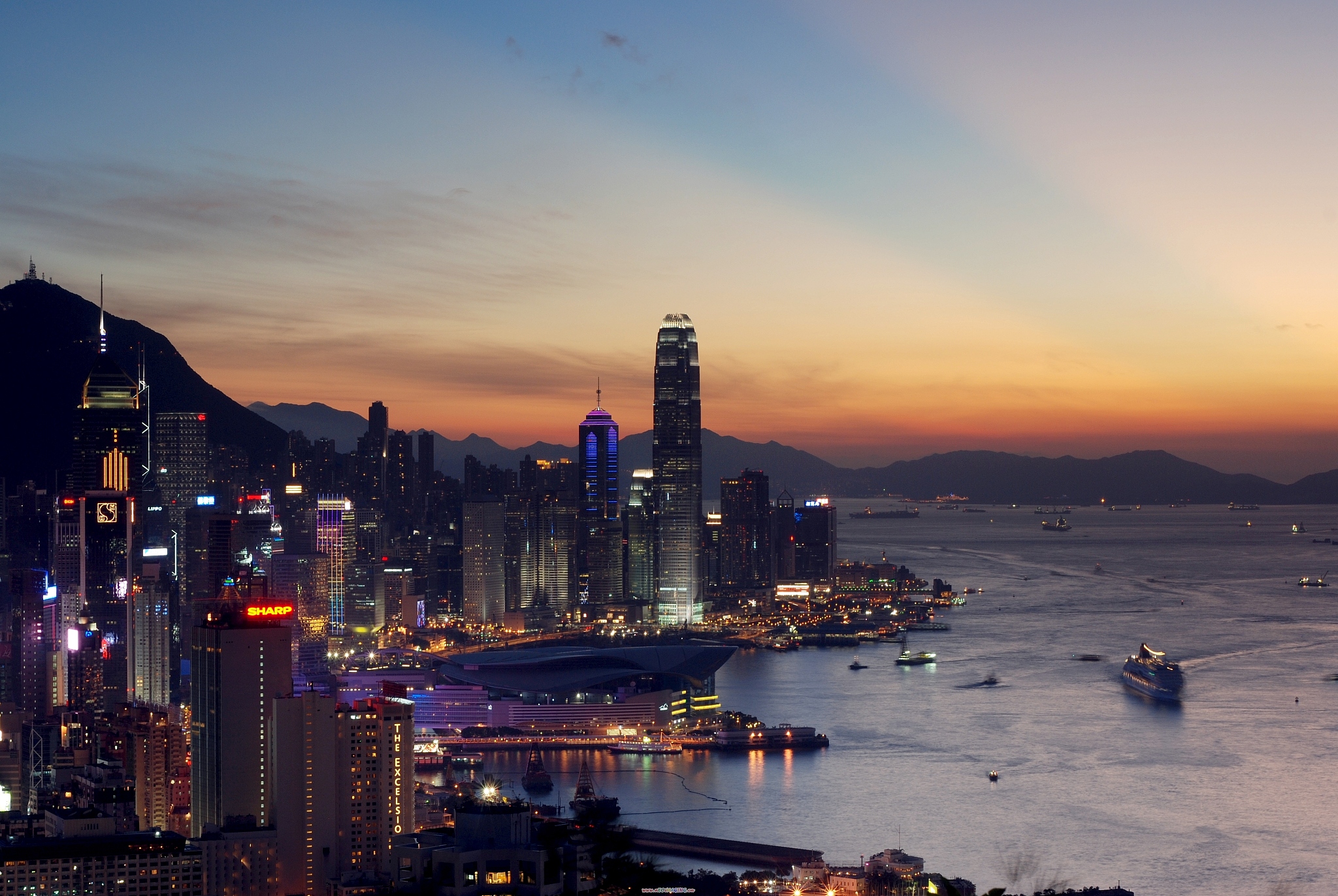 hong kong island and harbor