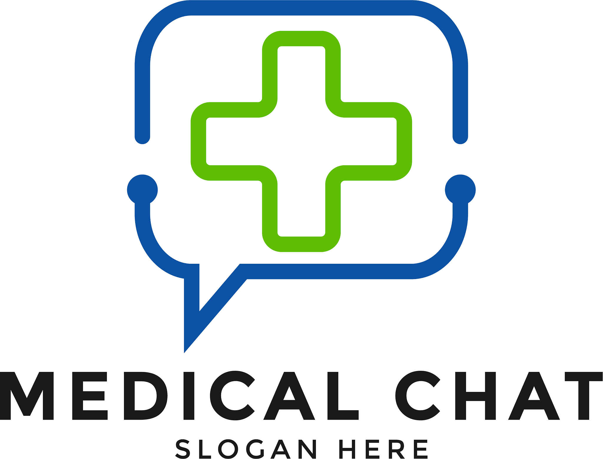 medical chat app logo icon design template